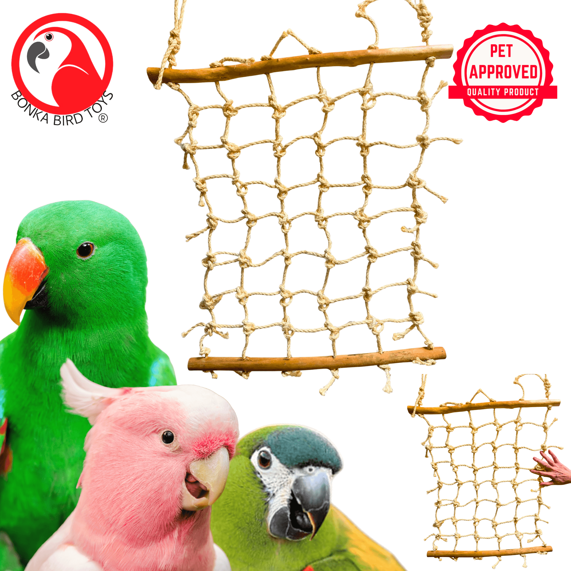 2029 Medium Sisal Cargo Net - Bonka Bird Toys