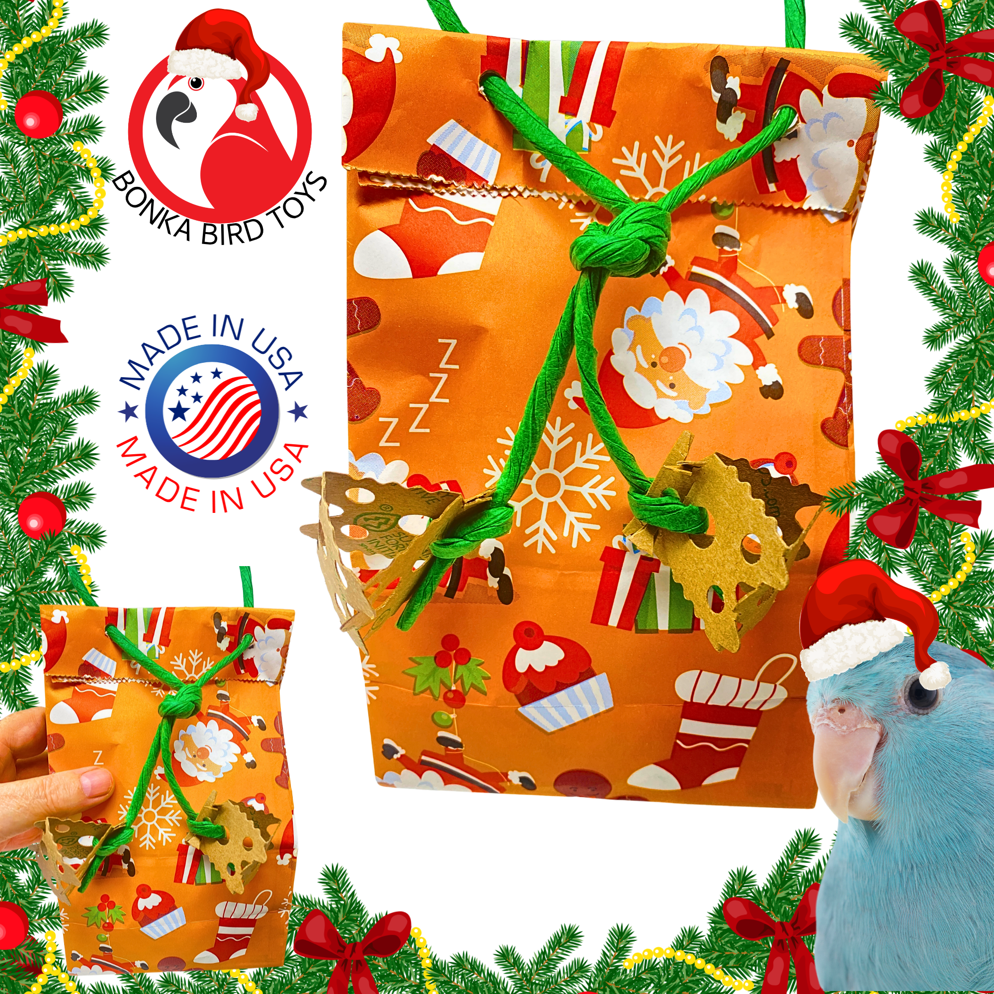 Christmas Treat Bags - Bonka Bird Toys
