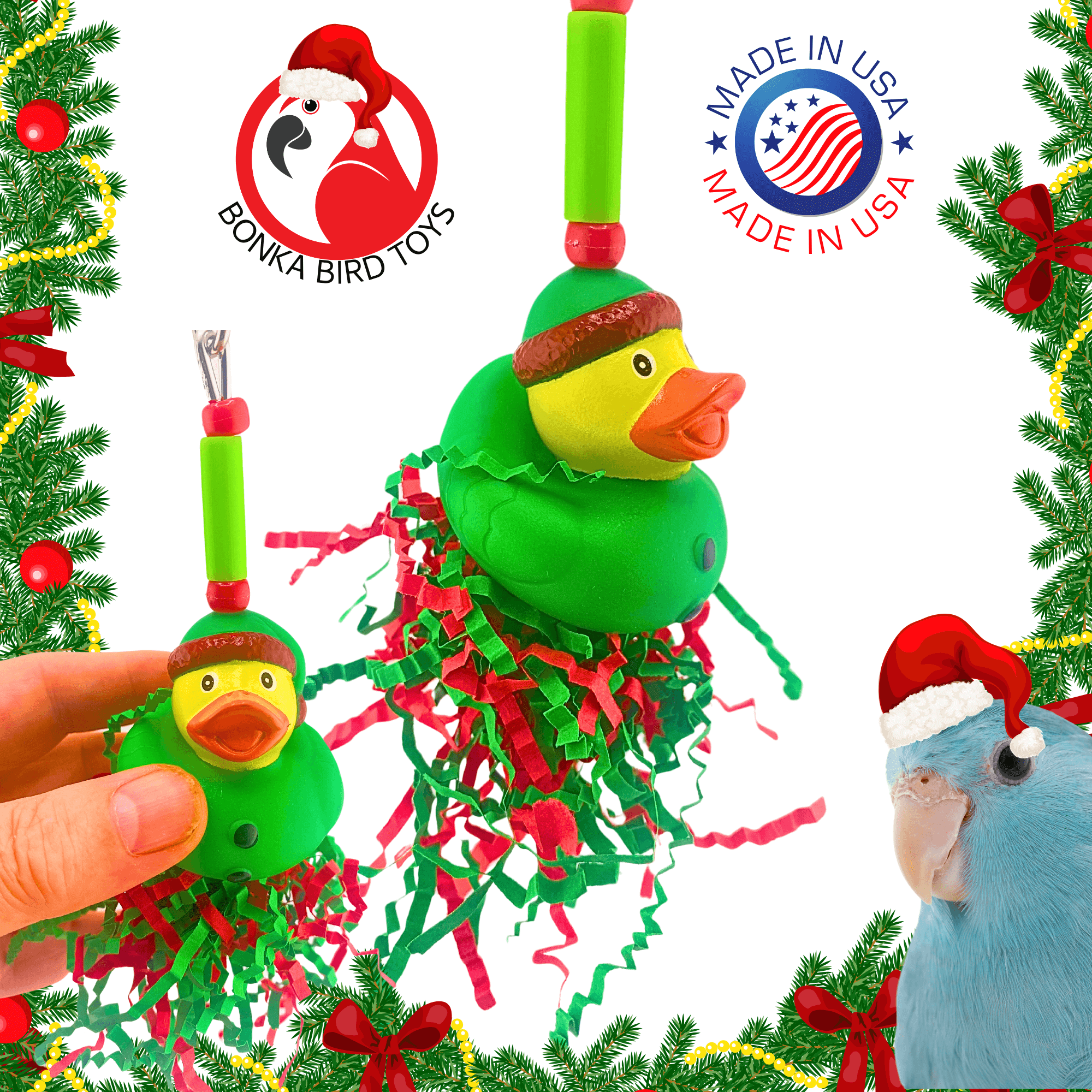 2726 Christmas Elf Duck - Bonka Bird Toys