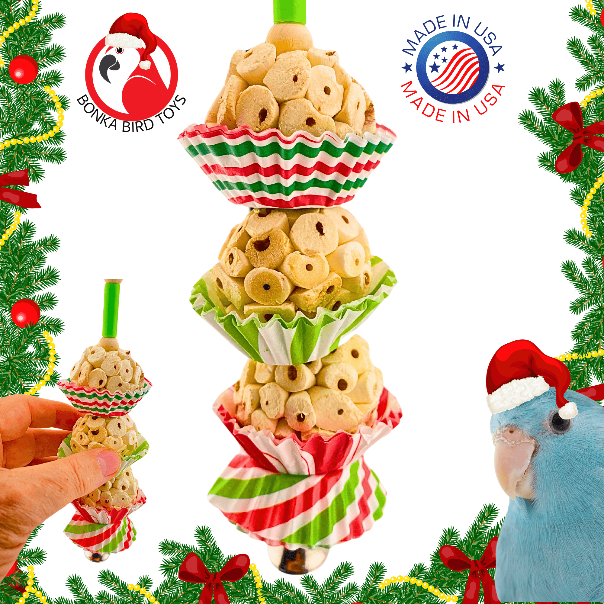 2747 Christmas Three Mini Cake - Bonka Bird Toys