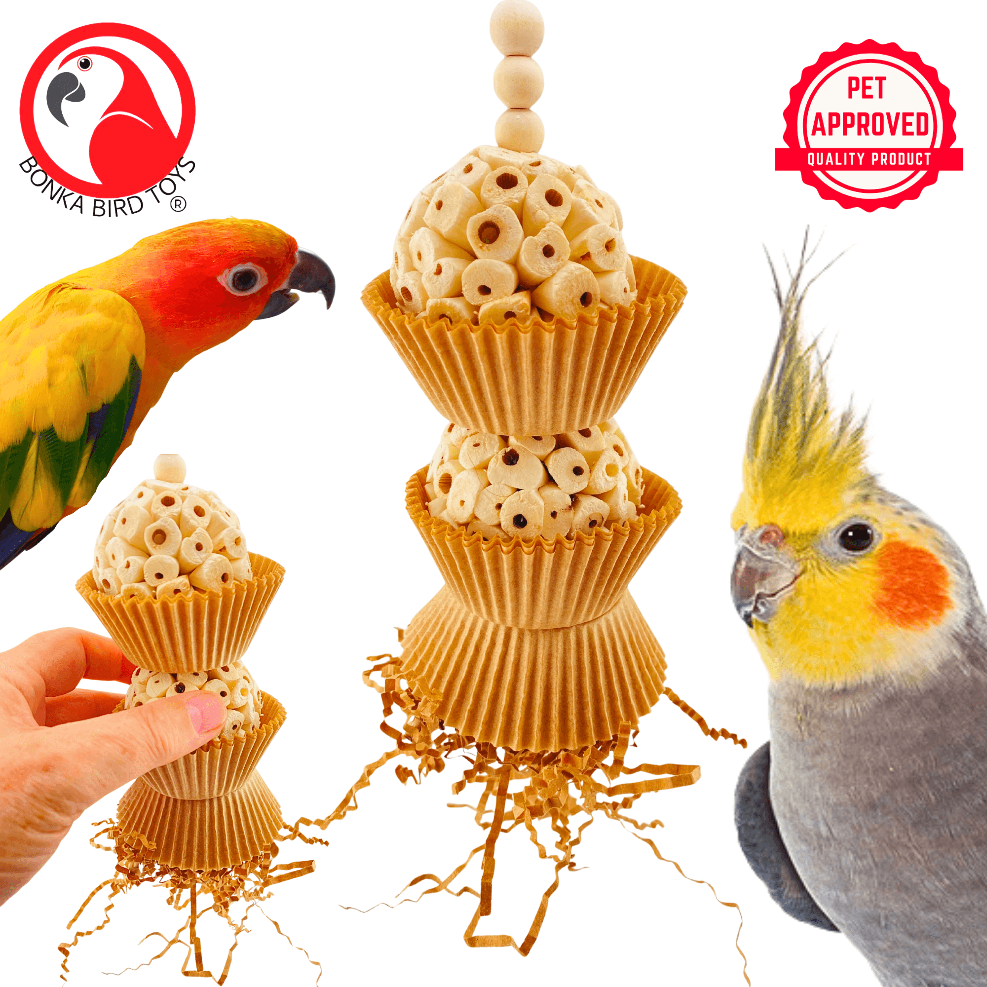 1932N Natural Two Cake - Bonka Bird Toys