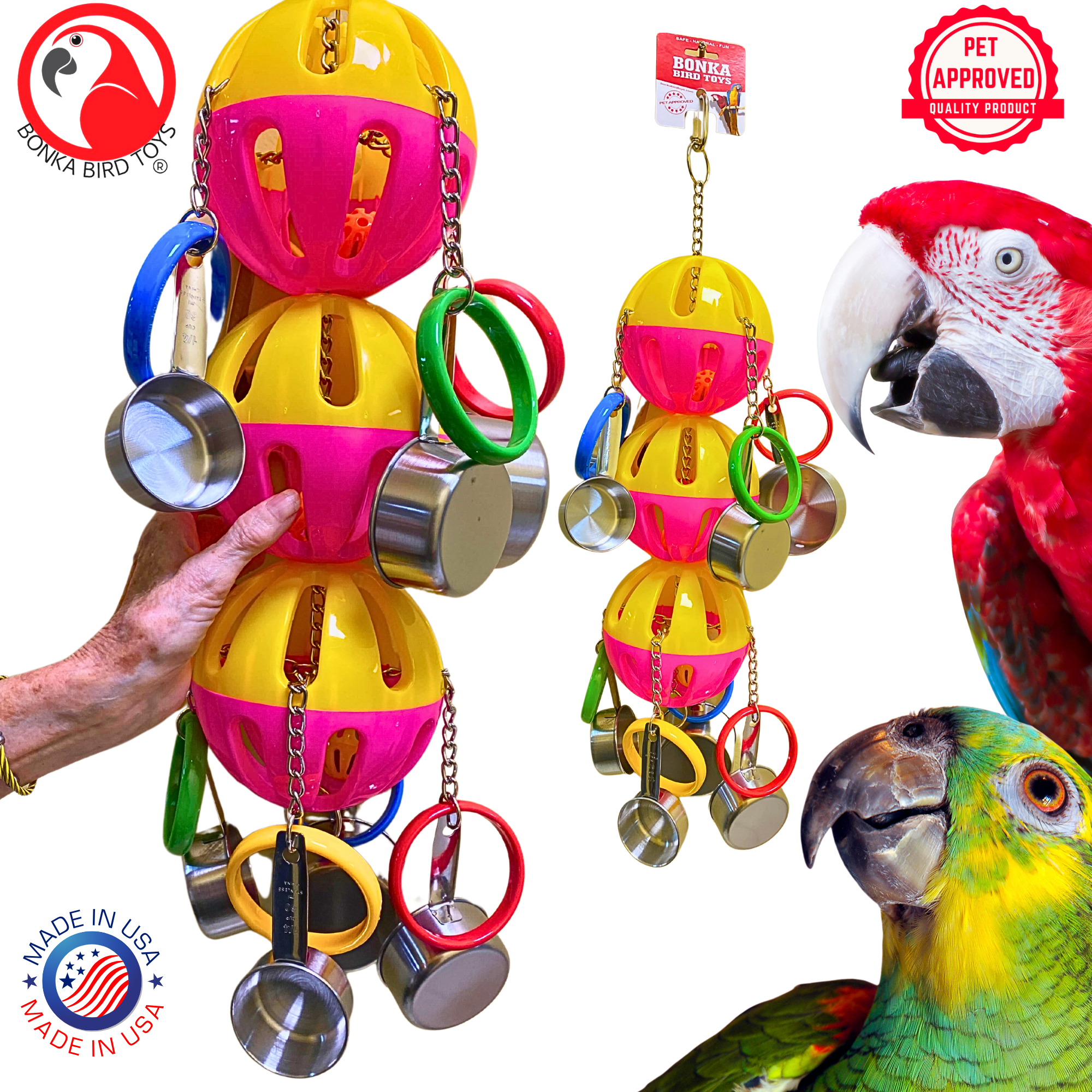 1429 Huge Triple Tuff Pot - Bonka Bird Toys