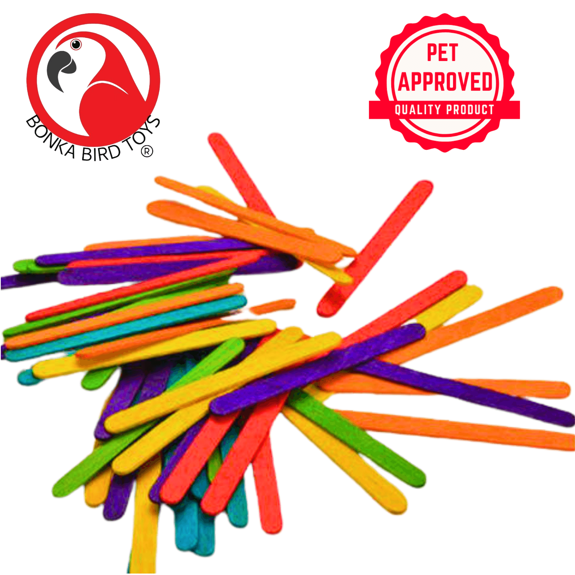 1227 Pk50 Colored Wooden Chewy Sticks - Bonka Bird Toys