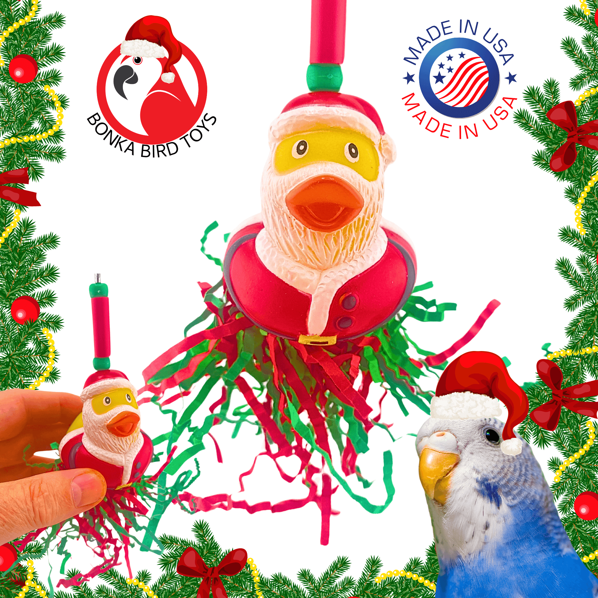 2728 Christmas Santa Duck - Bonka Bird Toys