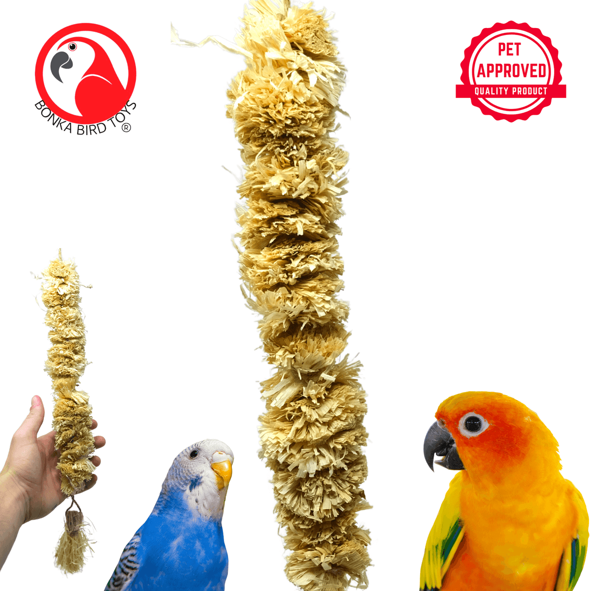 Bonka Bird Toy '2040 Husky Climb' – Foraging & Shredder Toy For Conures, Quakers, Medium Parrots