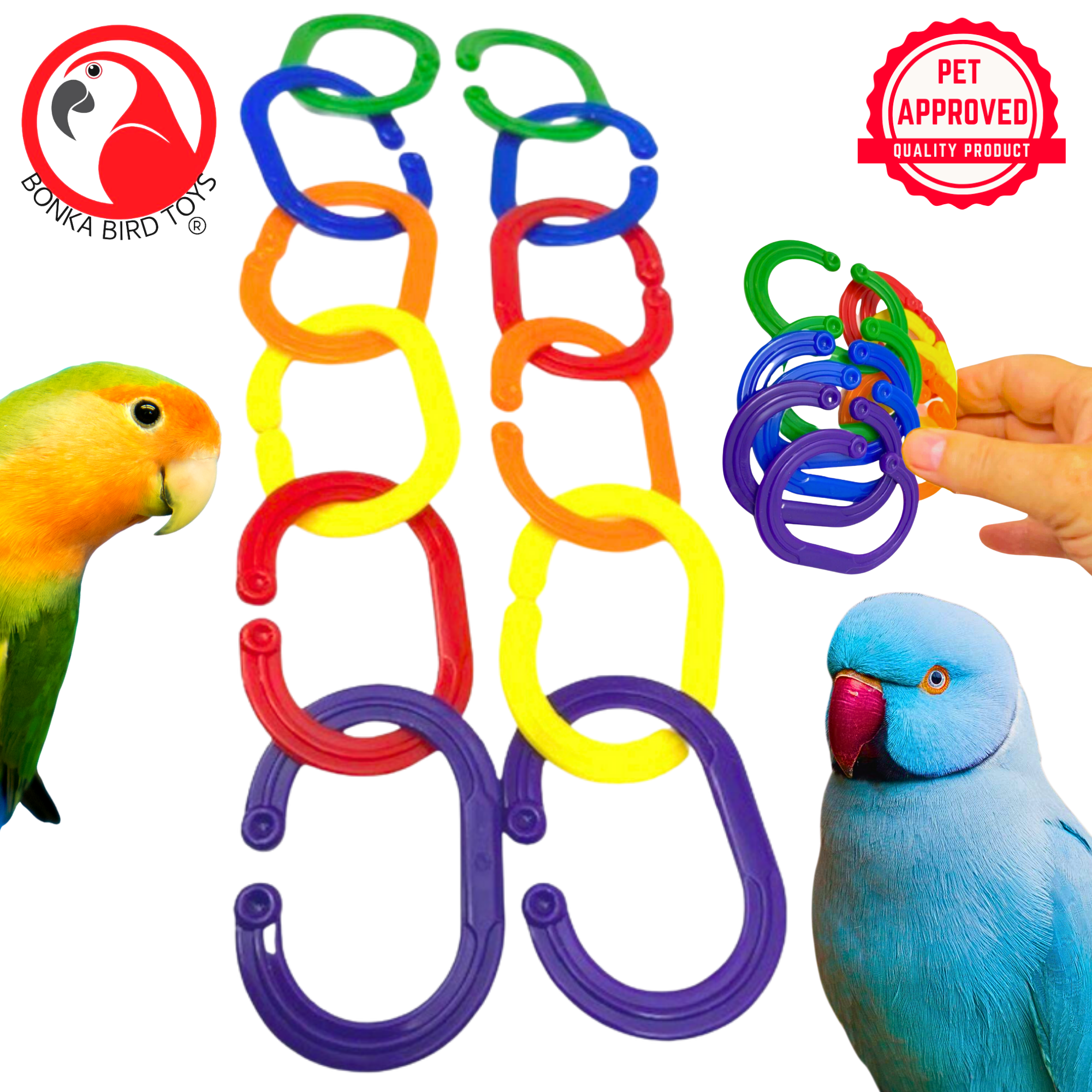 Large Plastic Jumbo "C" Links - Bonka Bird Toys