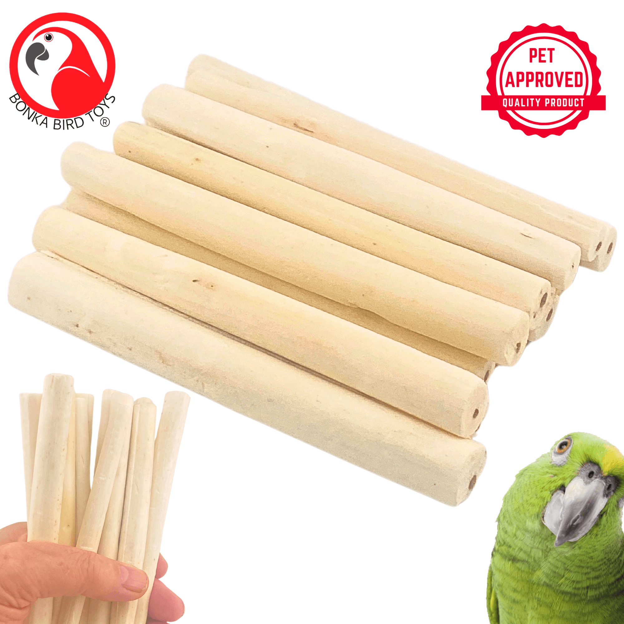 2637 Pk12 Thin Natural Sola Sticks - Bonka Bird Toys