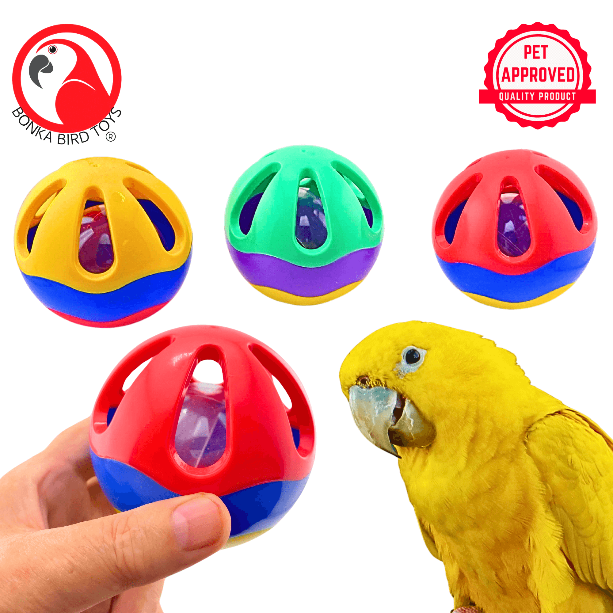 1187 Roll-A-Treat 4" Foraging Ball - Bonka Bird Toys