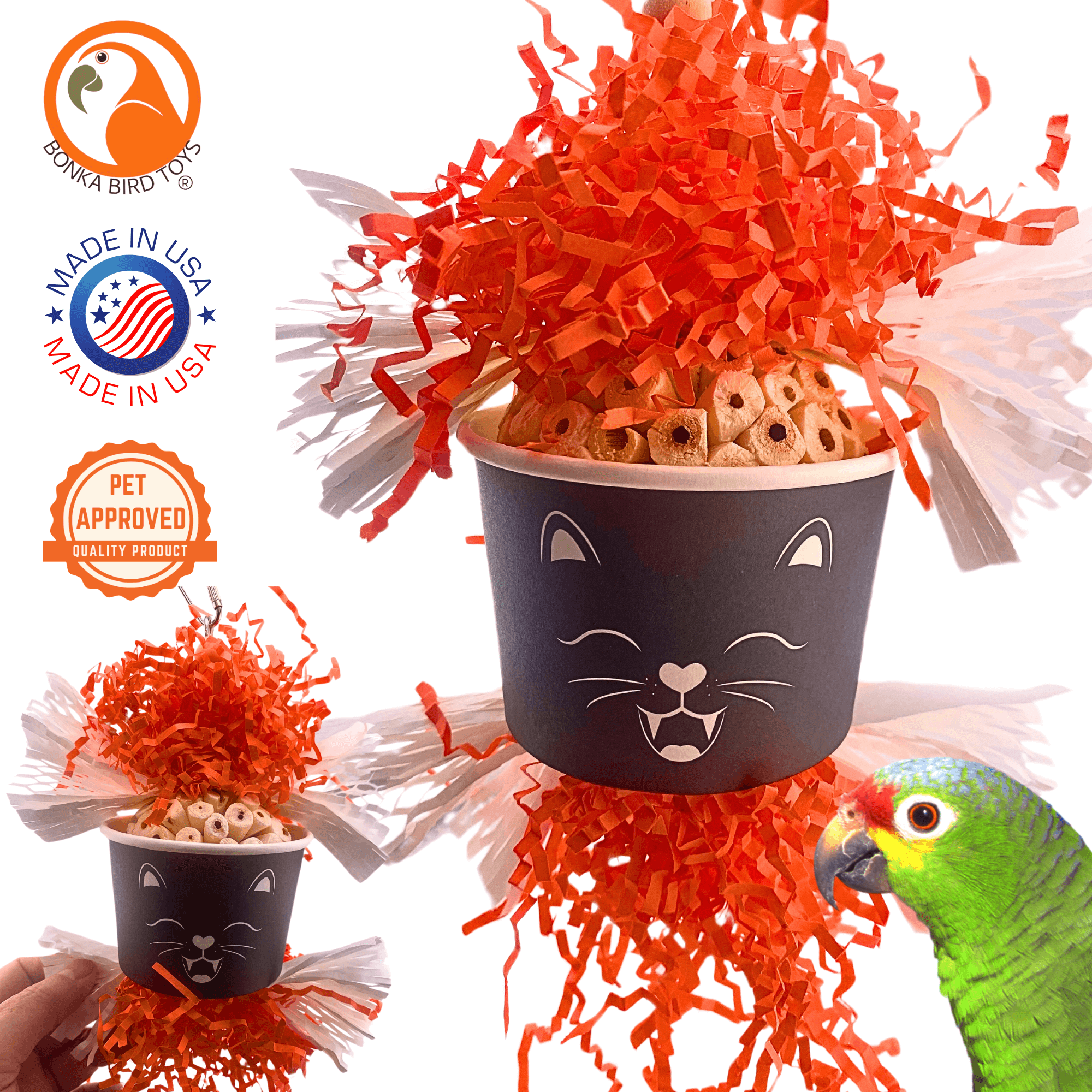 2714 Halloween Spooky Cat Dish - Bonka Bird Toys