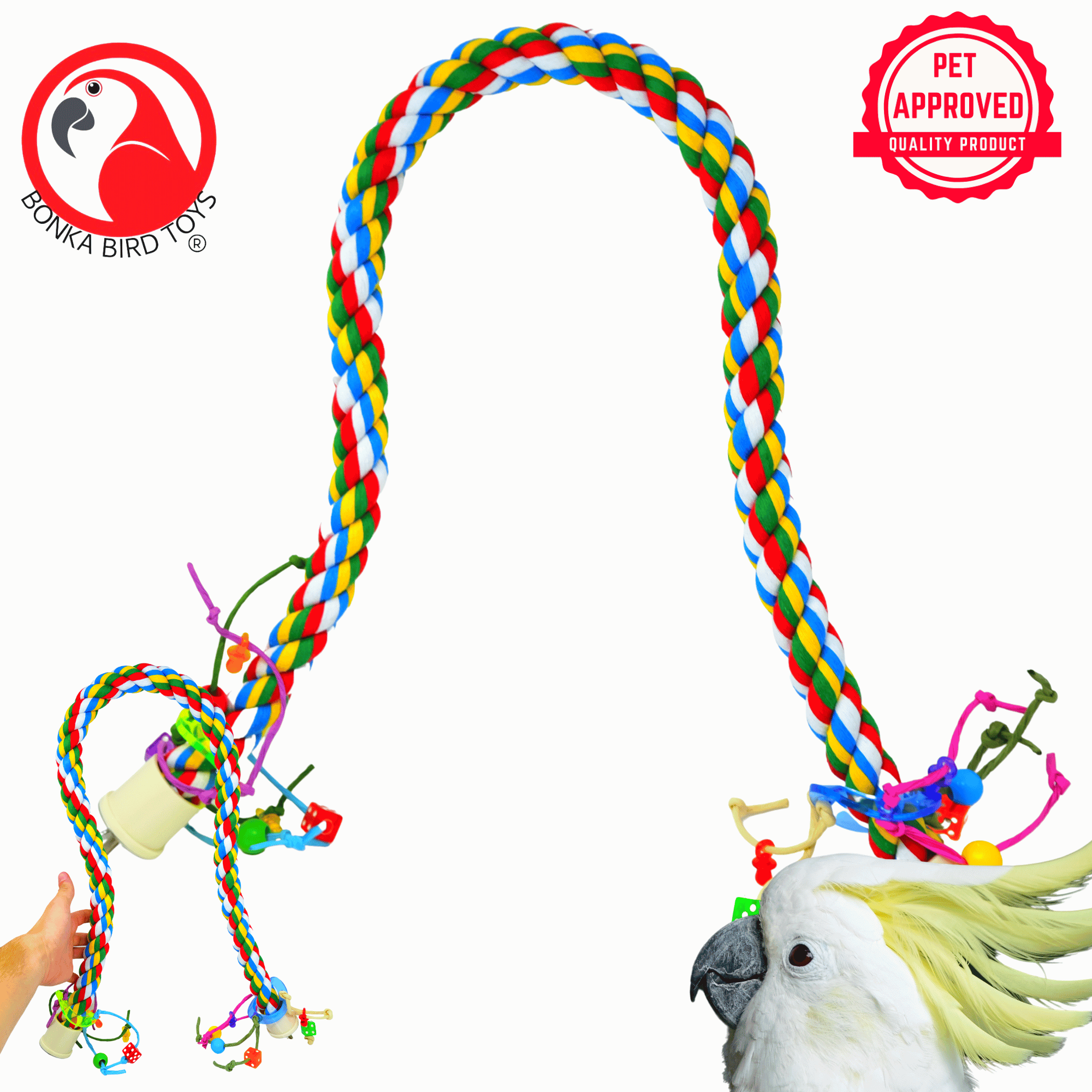 1114 Huge Rope Charm Perch 48" - Bonka Bird Toys