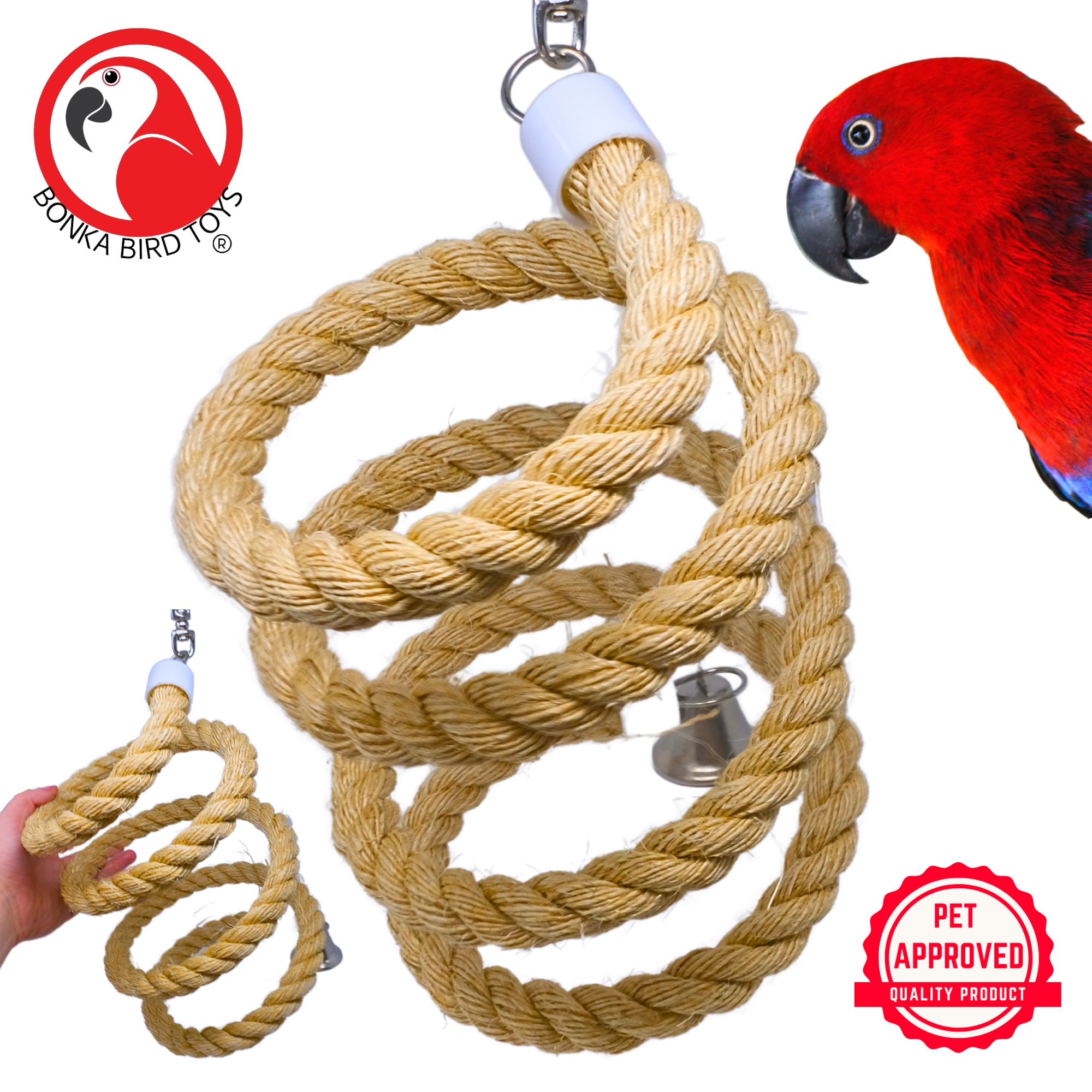 Swivel Boing Sisal Rope Perches - Bonka Bird Toys