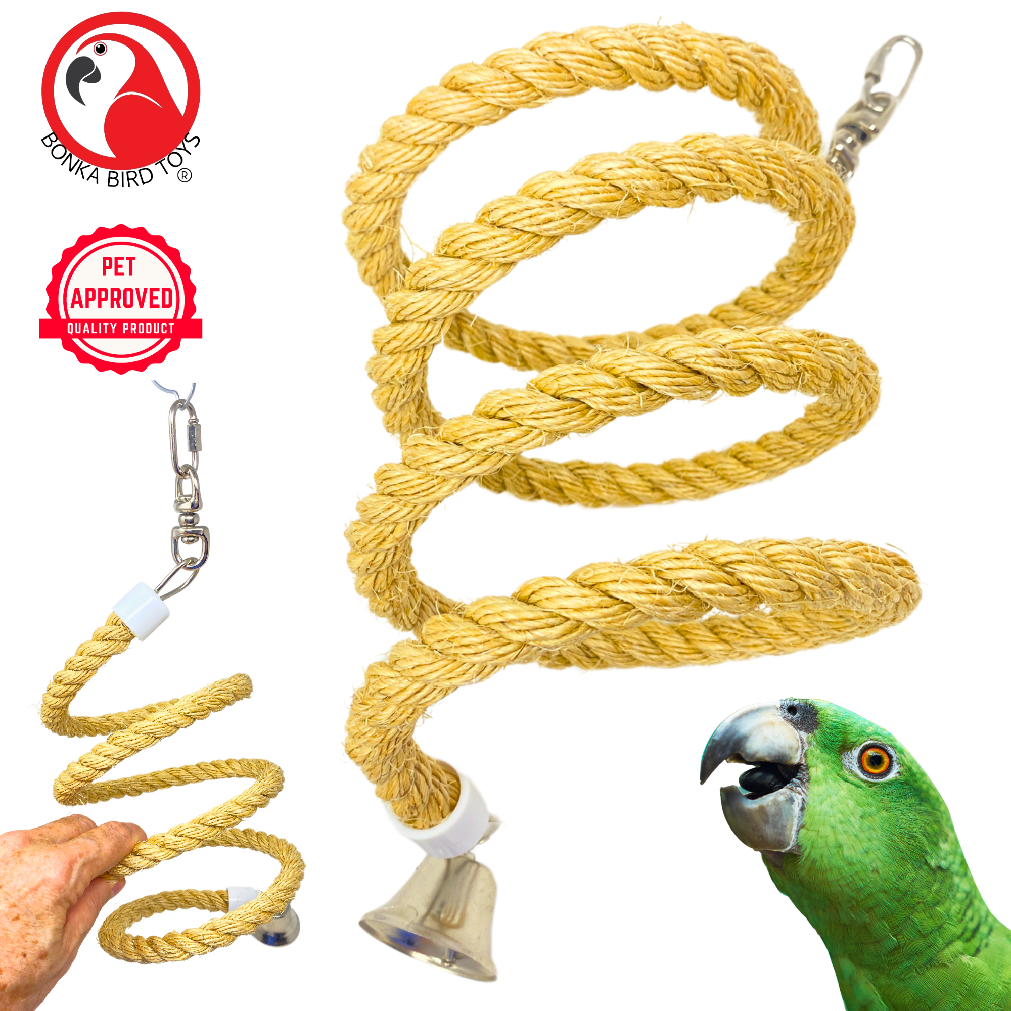 Swivel Boing Sisal Rope Perches - Bonka Bird Toys