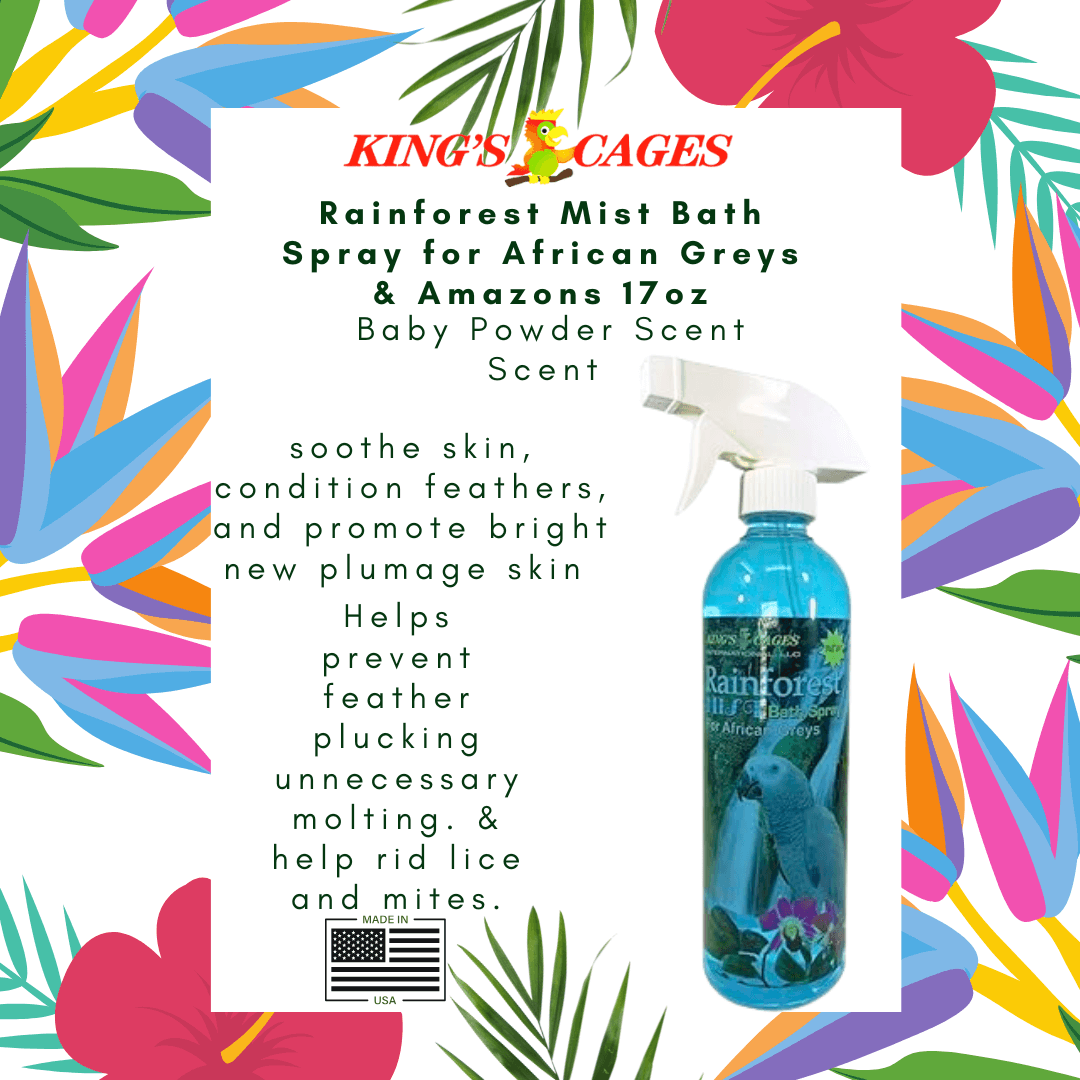 Kings Cages Rainforest Mist 17oz Bath Spray African Greys - Bonka Bird Toys