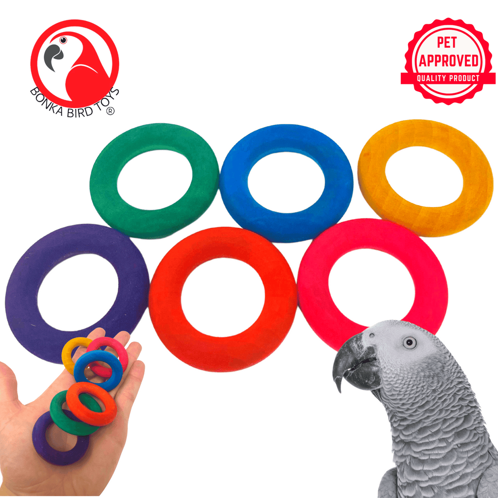 2934 PK6 1-3/4" Wood Ring Toss - Bonka Bird Toys