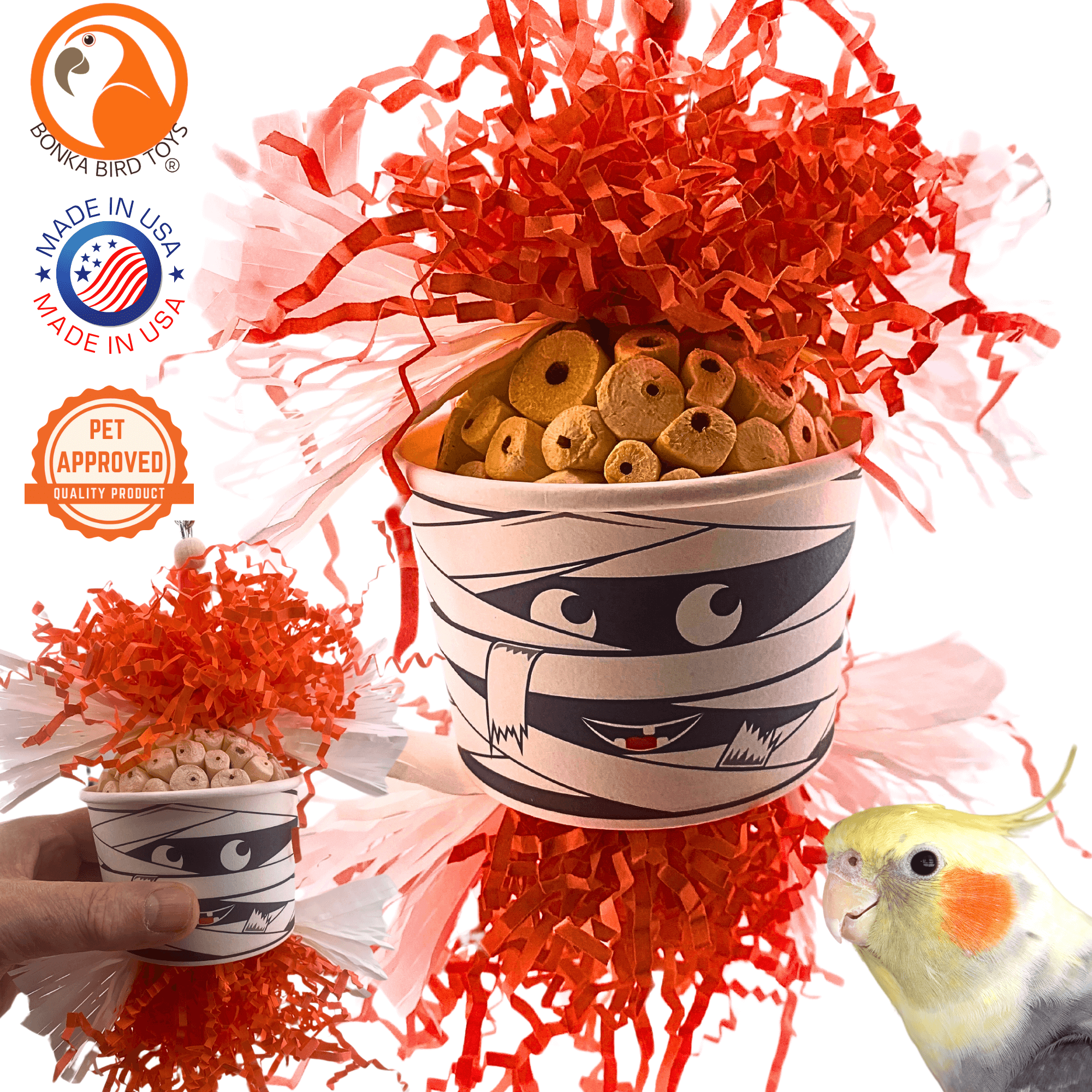 2715 Halloween Mummy Dish - Bonka Bird Toys