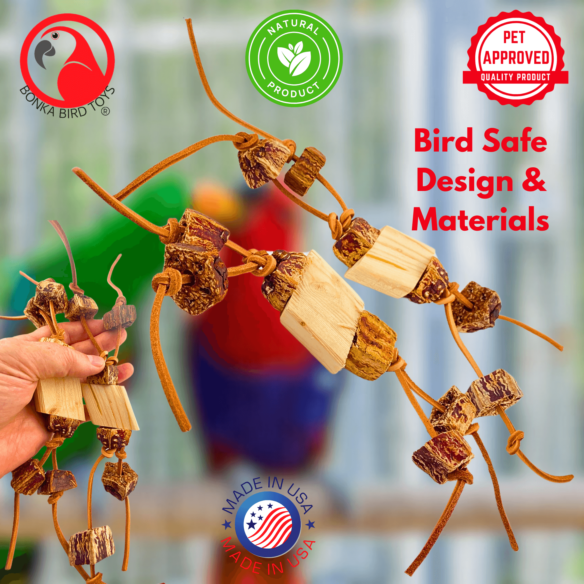 1128 Pk2 Natural Zig-Zag Nibbles - Bonka Bird Toys