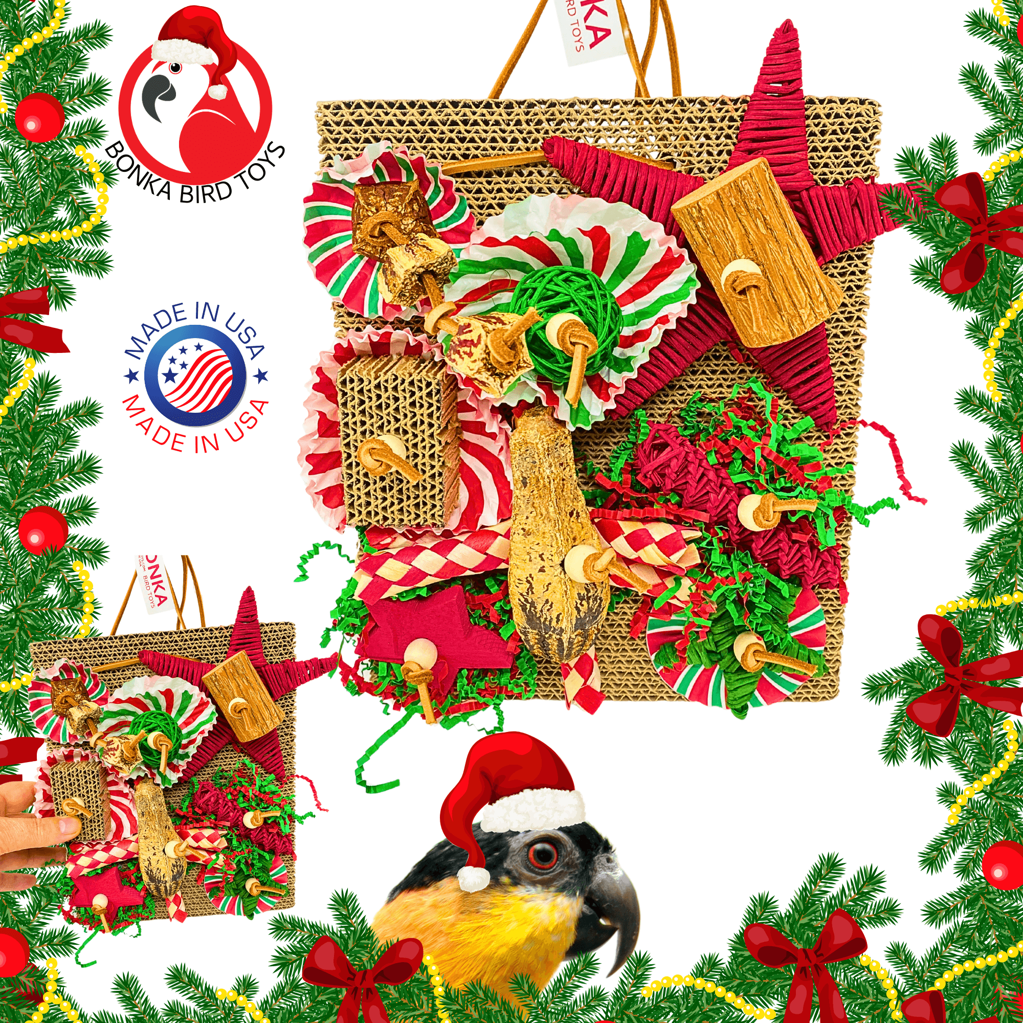 2742 Christmas Merry Munch Board - Bonka Bird Toys