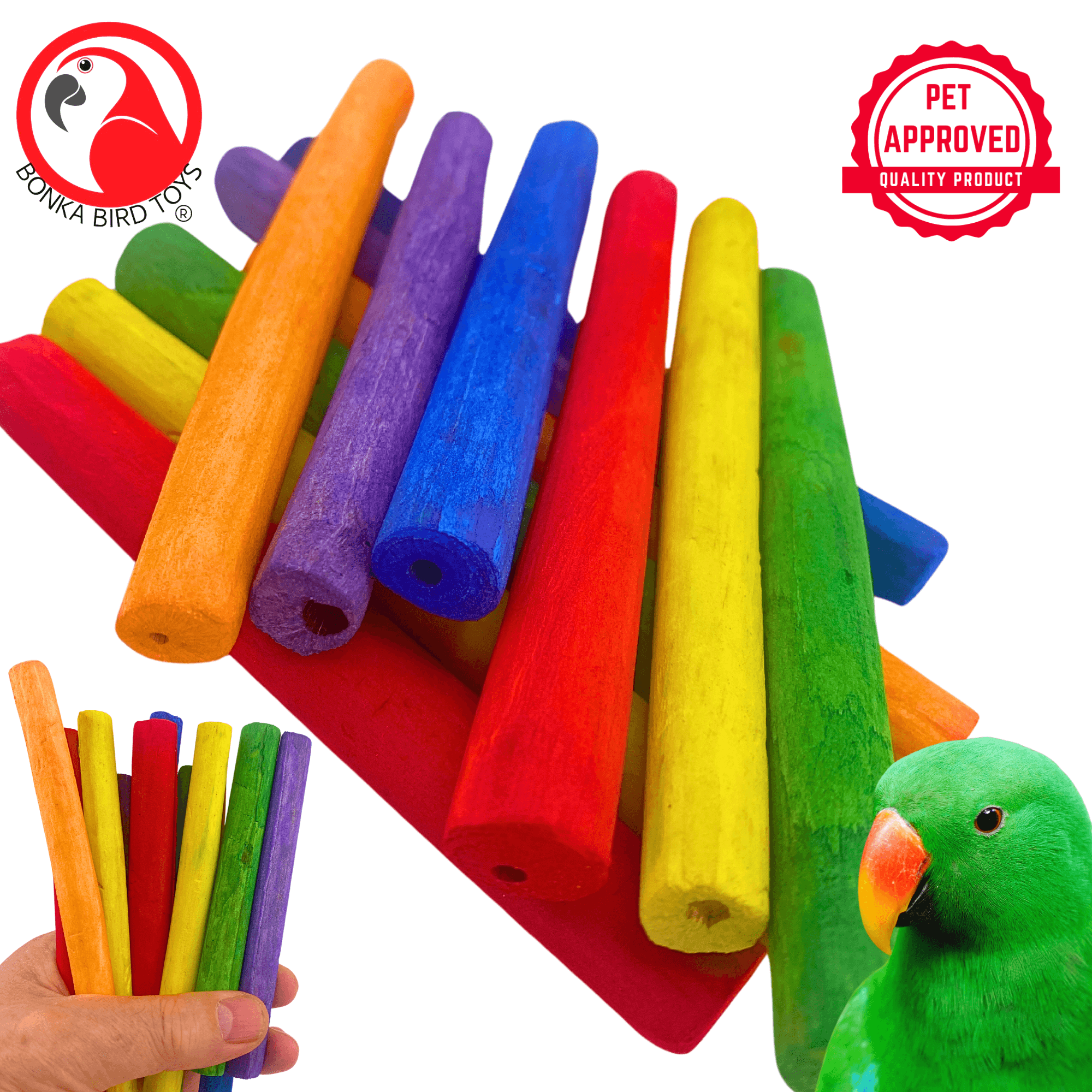 2638 Pk12 Thin Colored Sola Sticks - Bonka Bird Toys