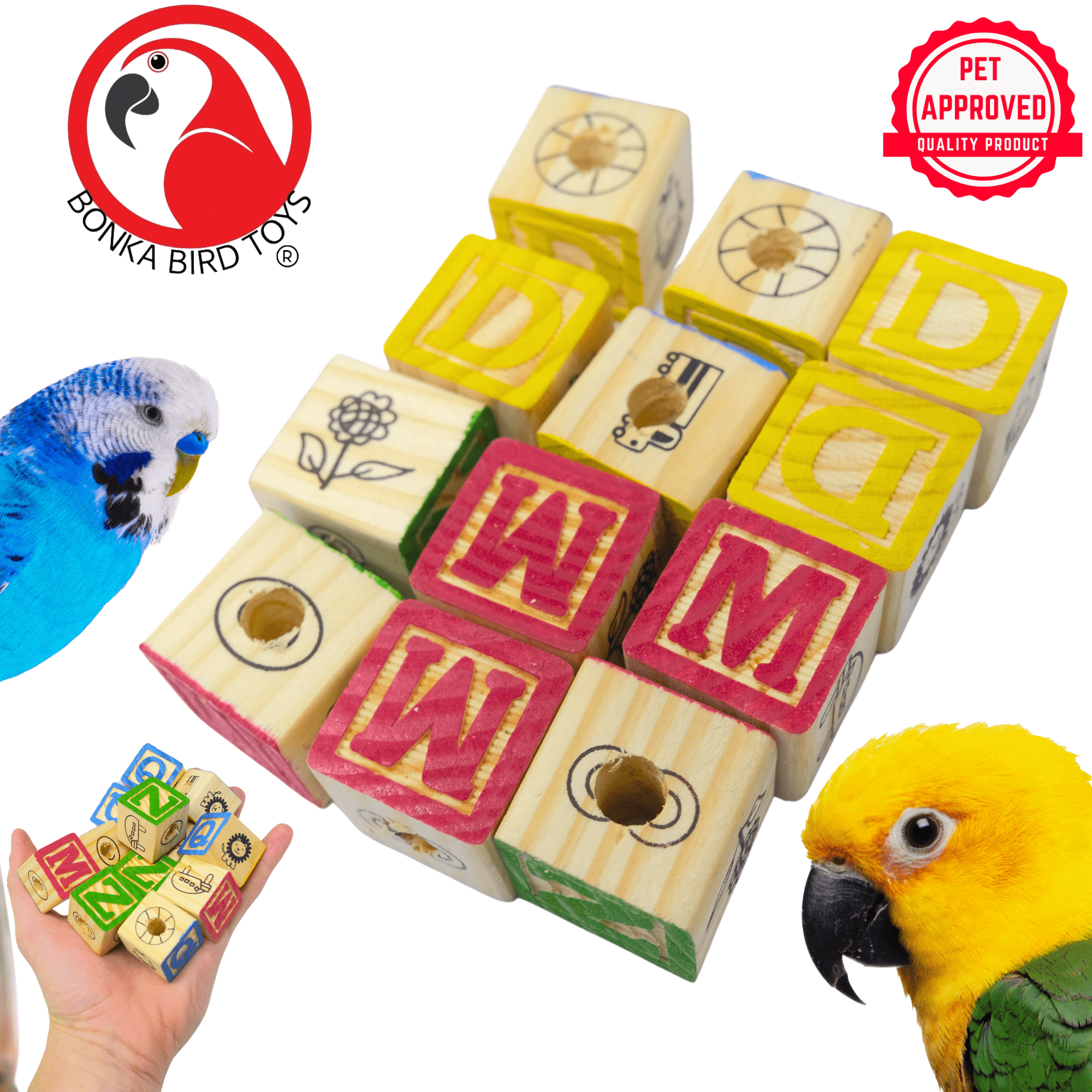 2664 PK12 Wooden ABC Blocks - Bonka Bird Toys