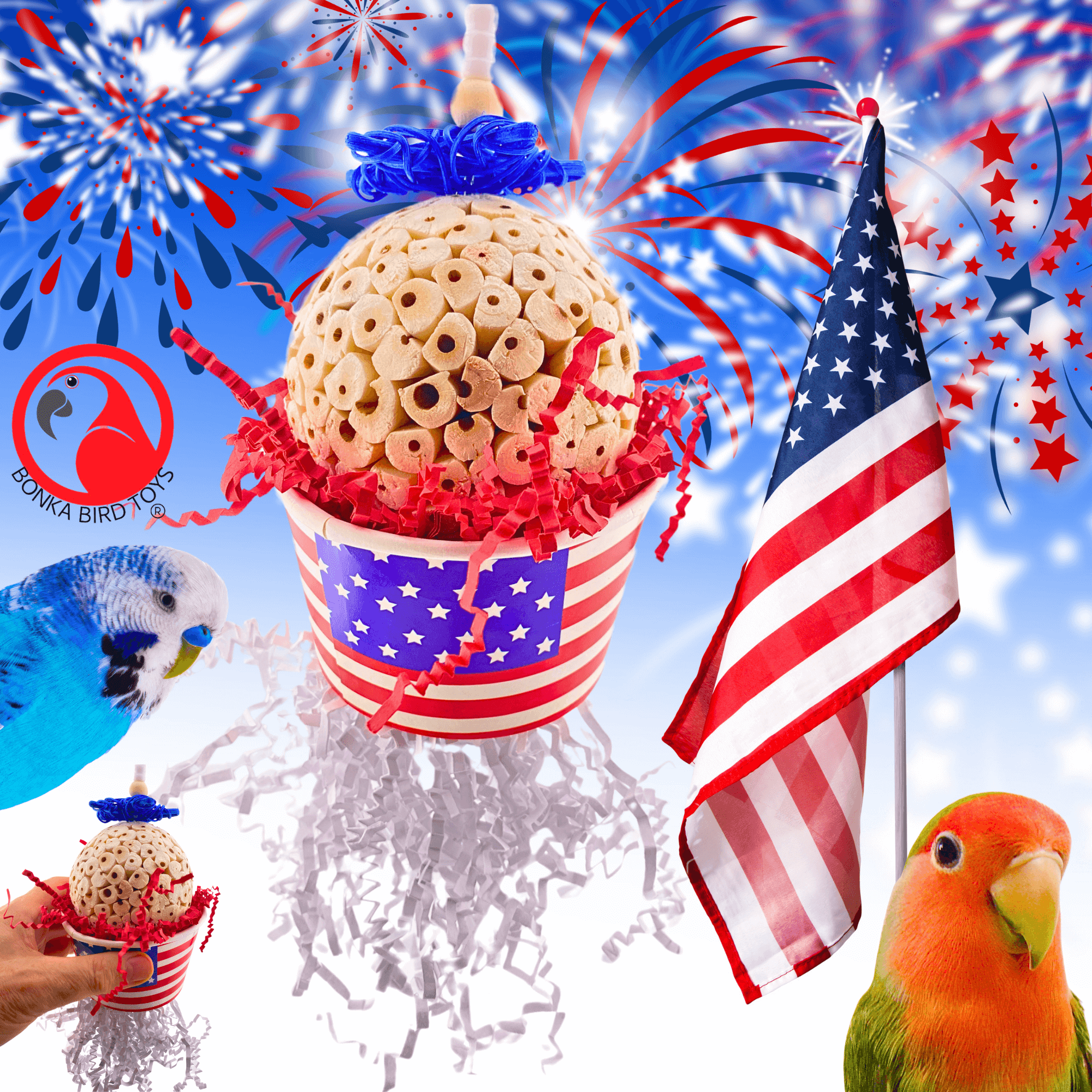 2767 Star Spangled Sola USA - Bonka Bird Toys
