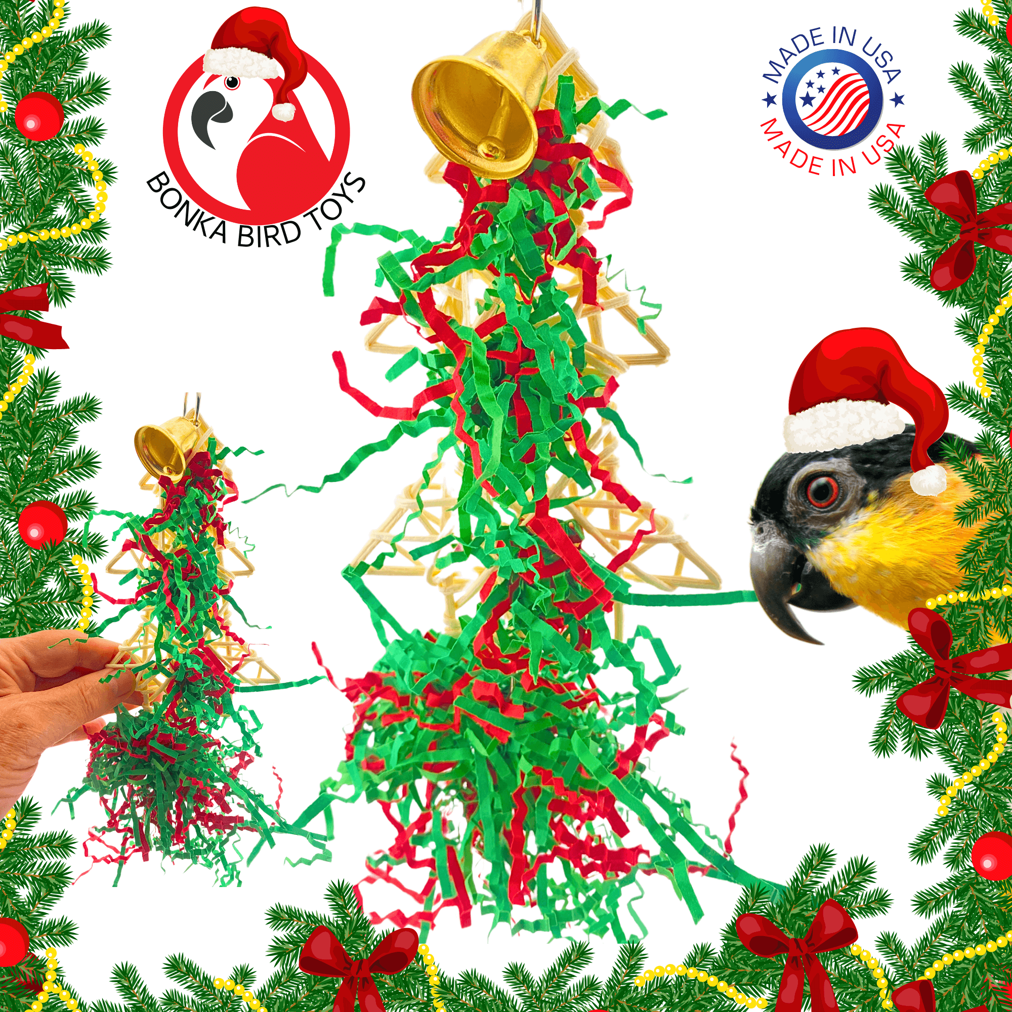 2736 Large Shred Christmas Tree - Bonka Bird Toys