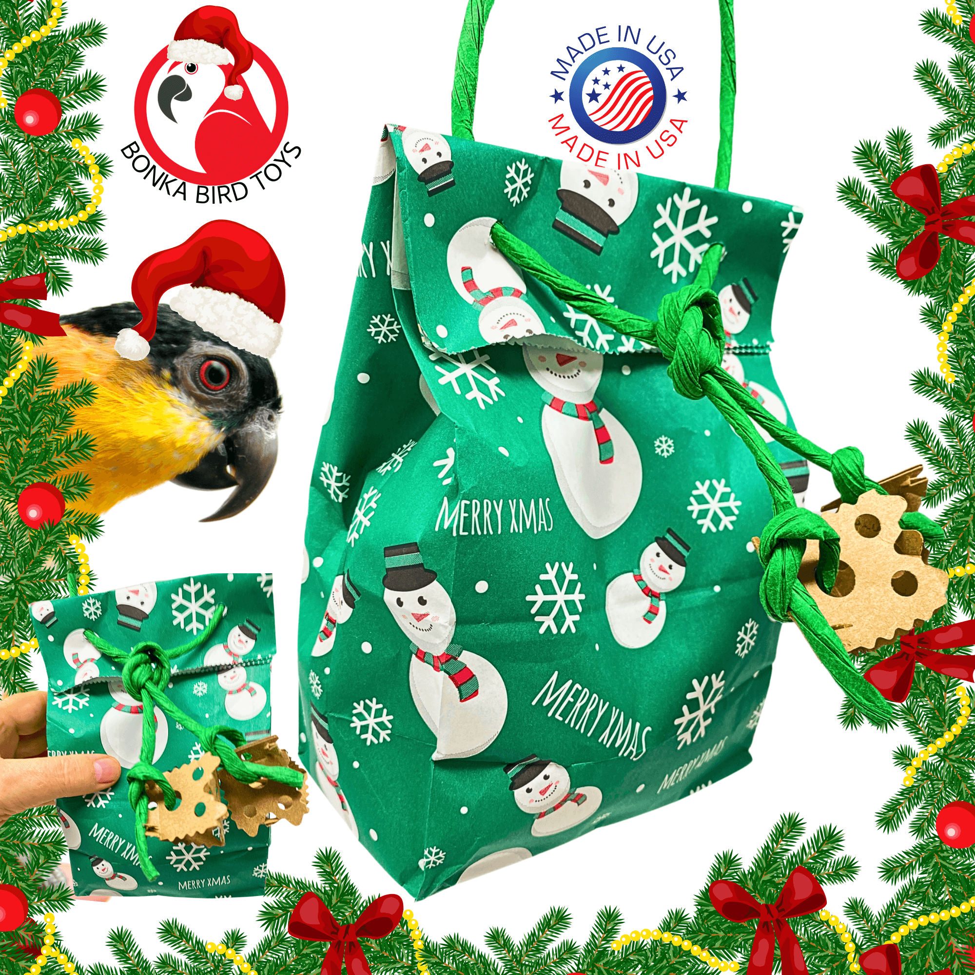 2754 Christmas Snowman Treat Bag - Bonka Bird Toys