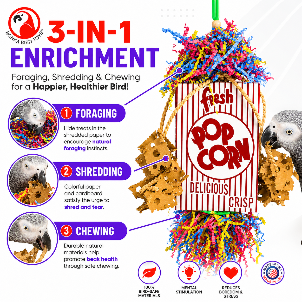 2318 Popcorn Explosion - Bonka Bird Toys