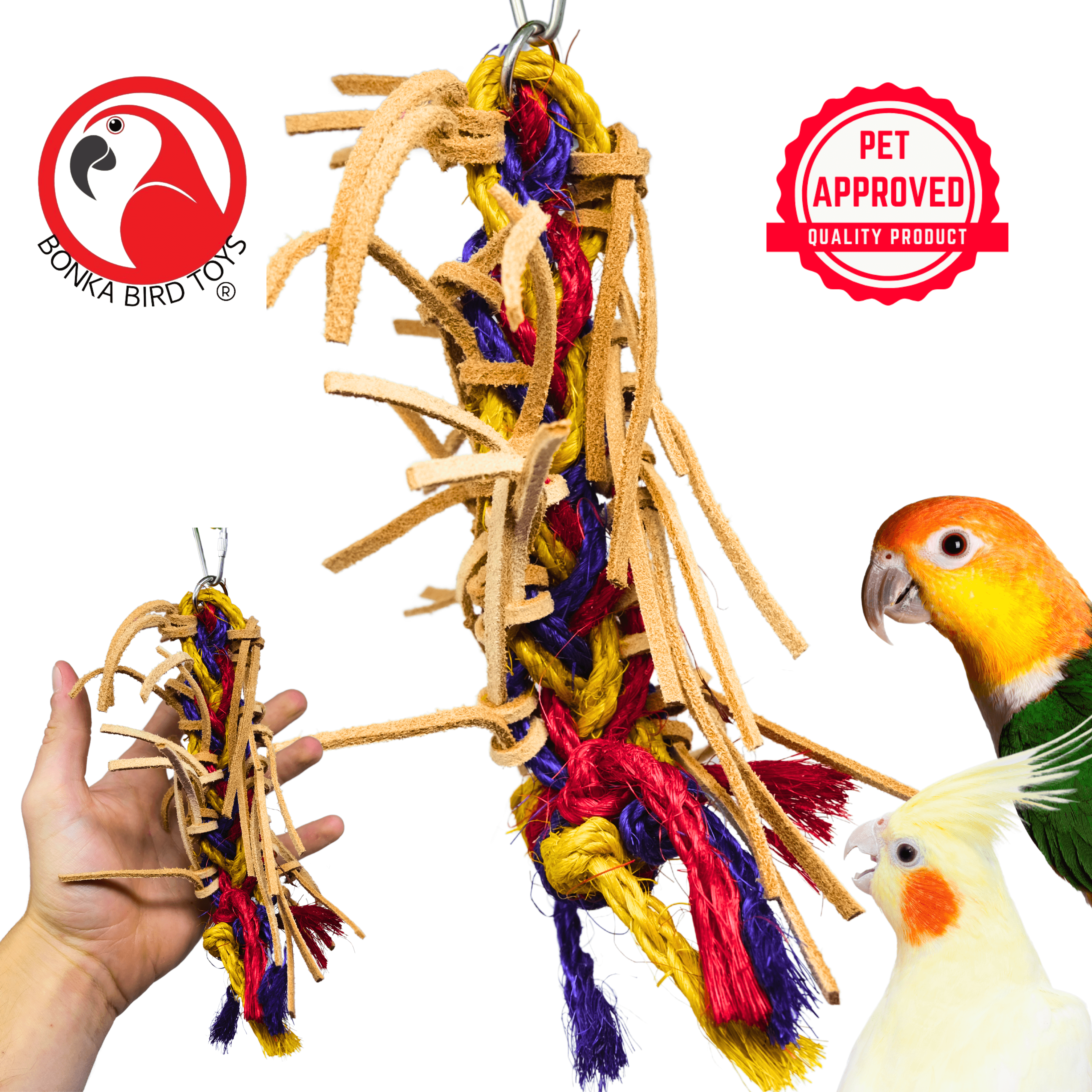2621 Small Leather Braid - Bonka Bird Toys
