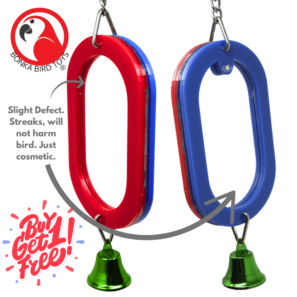 (COSMETIC DEFECT) 2660 Oval Bird Mirror BOGO BUNDLE BUY ONE GET ONE FREE! - Bonka Bird Toys