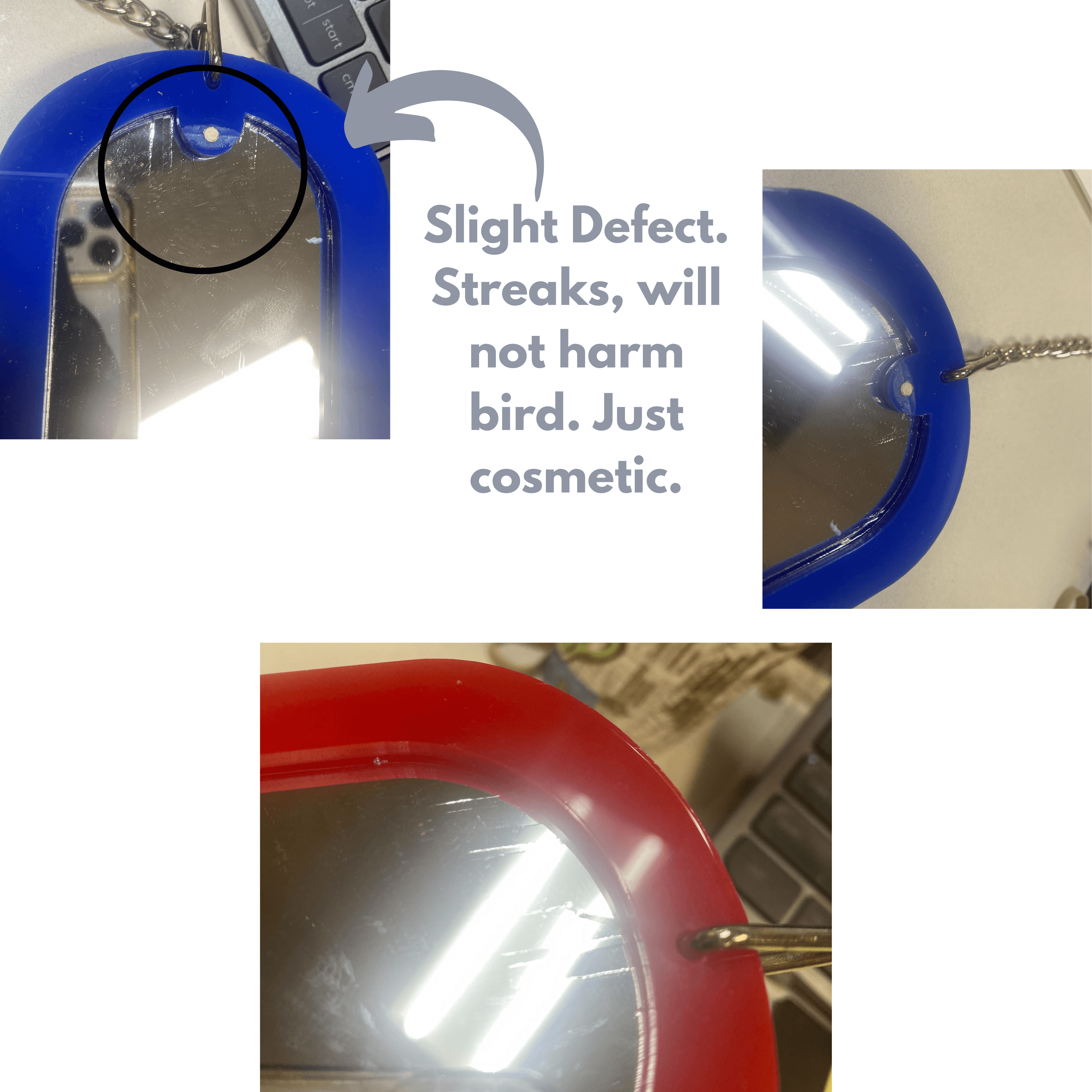 (COSMETIC DEFECT) 2660 Oval Bird Mirror BOGO BUNDLE BUY ONE GET ONE FREE! - Bonka Bird Toys