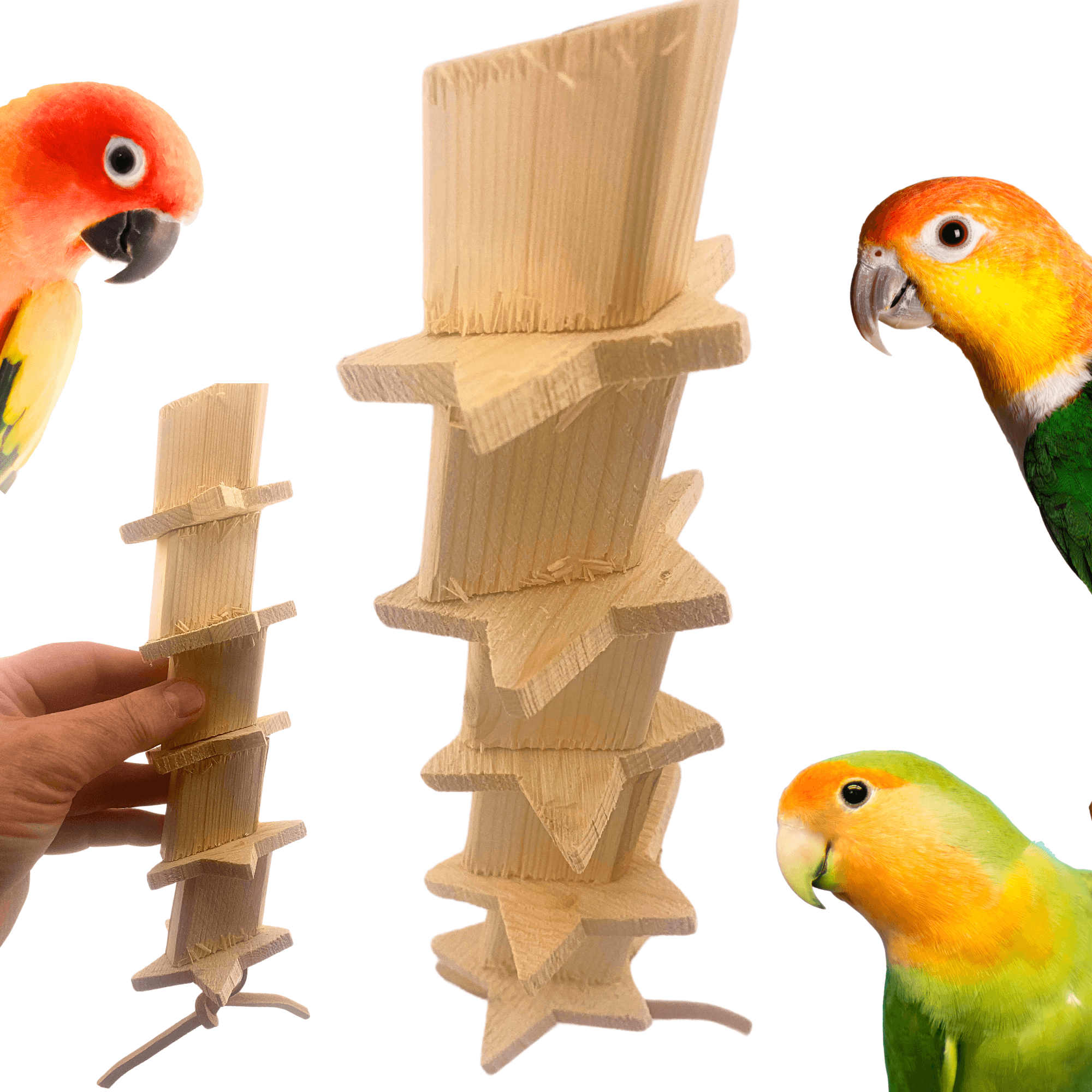 1098 Natural Wood Star - Bonka Bird Toys