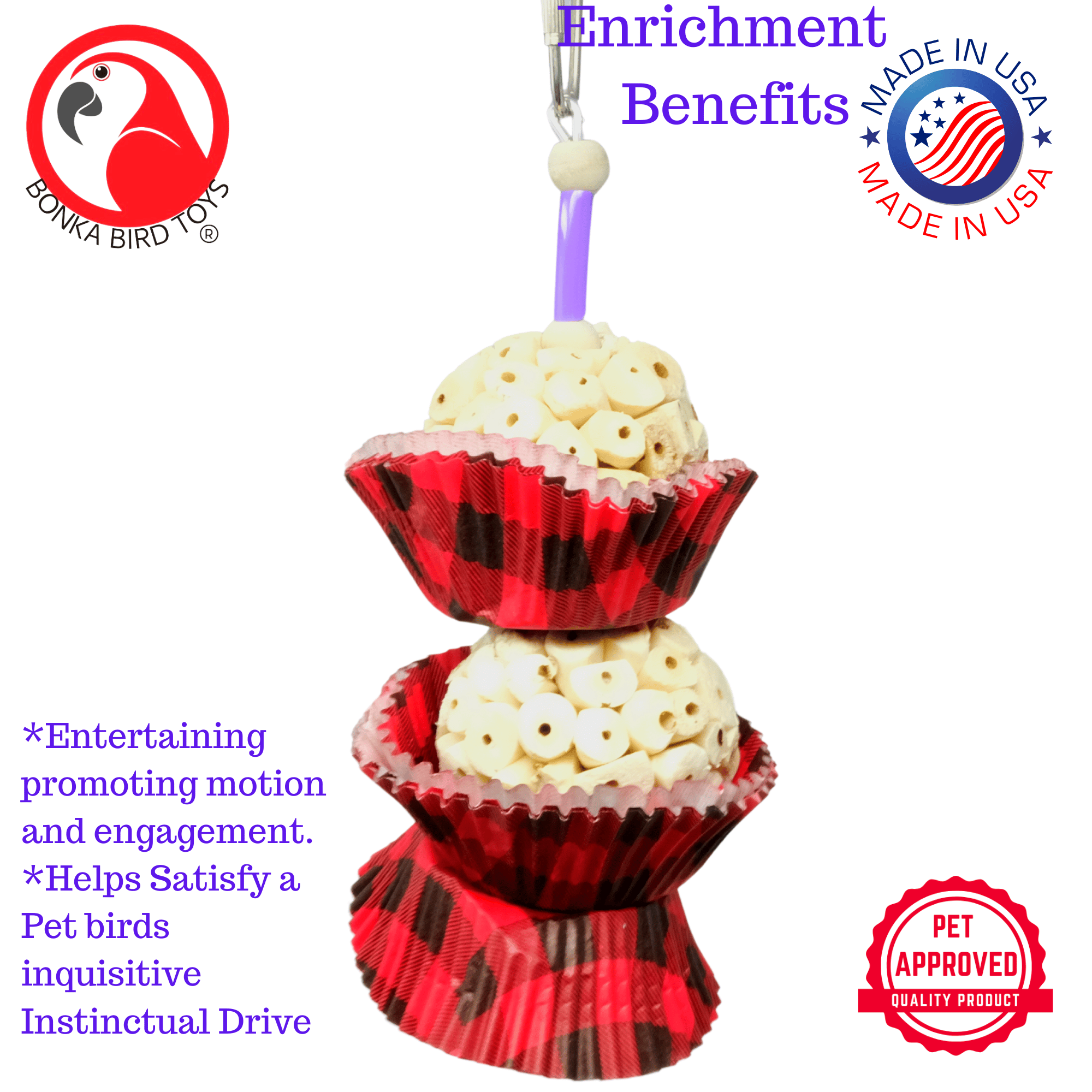 1932CT Tartan Two Cake - Bonka Bird Toys