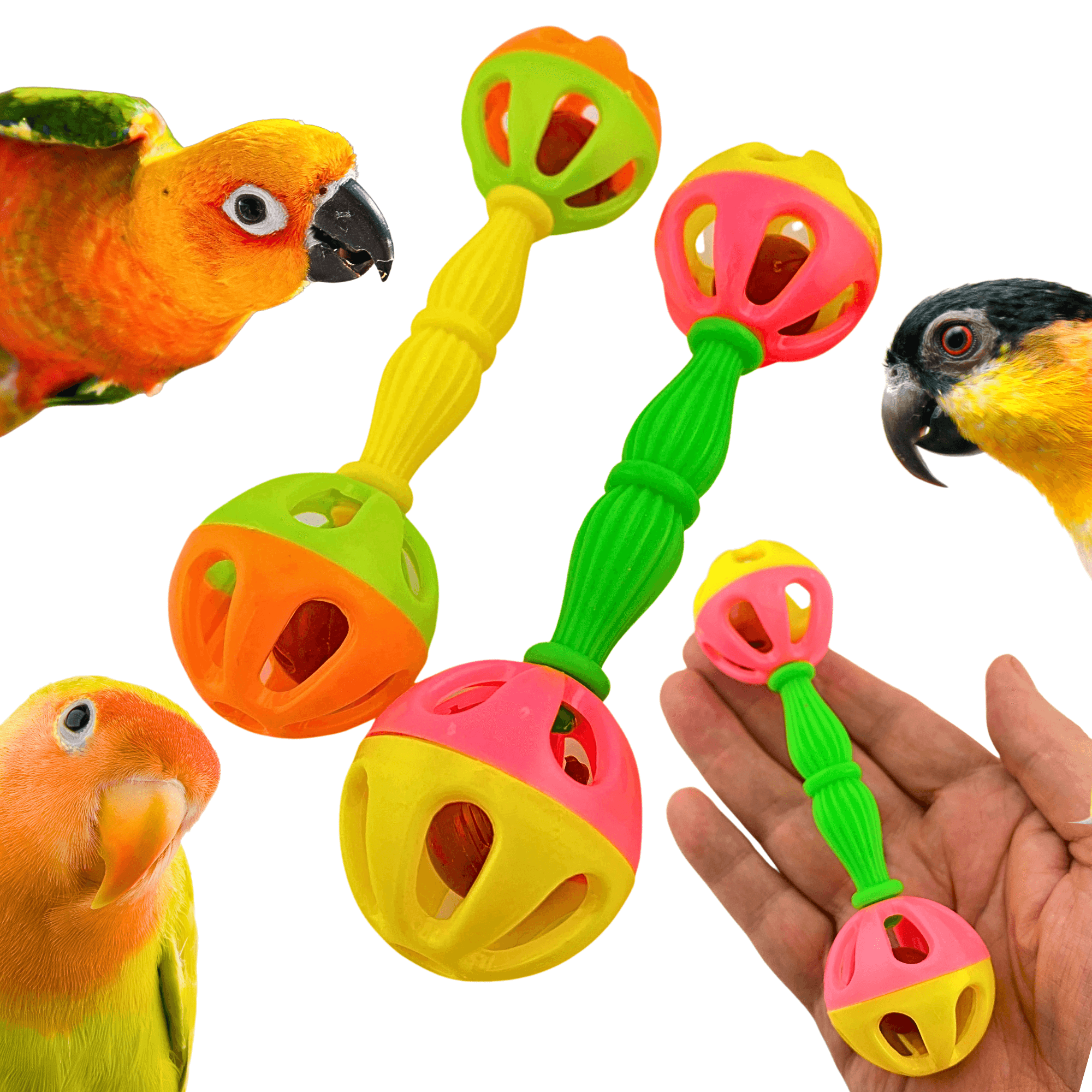 2069 Pk2 Birdie Barbells - Bonka Bird Toys