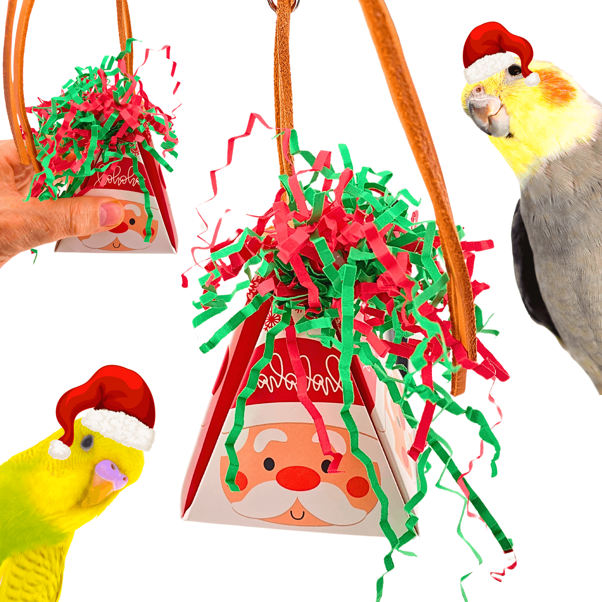 2744 Santa Christmas Crinkle Cone - Bonka Bird Toys