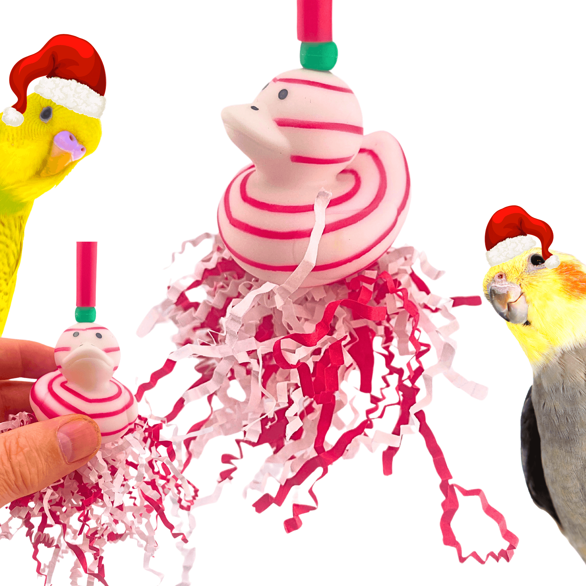 2727 Christmas Candy Cane Duck - Bonka Bird Toys