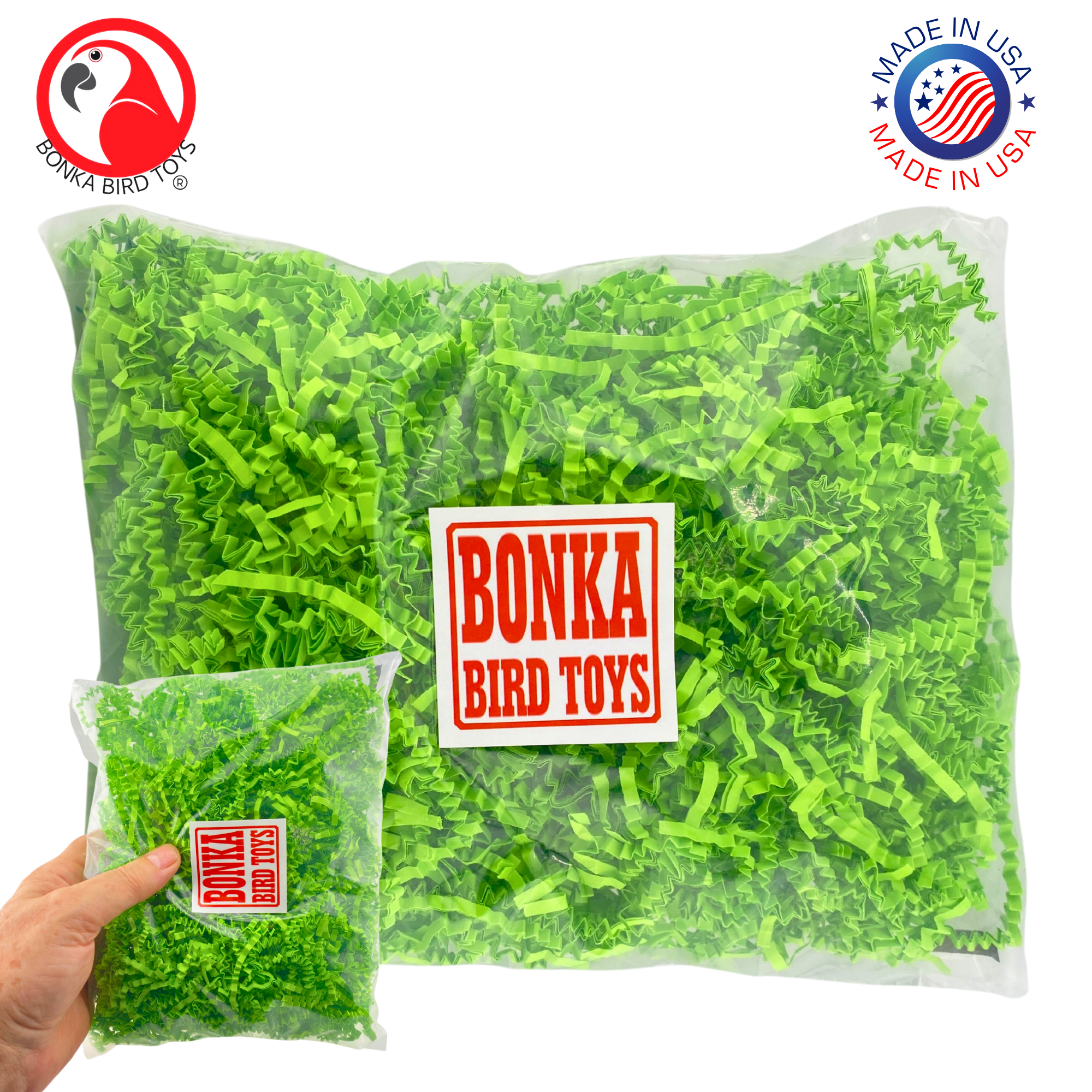 GREEN Colored Crinkle Shred Paper