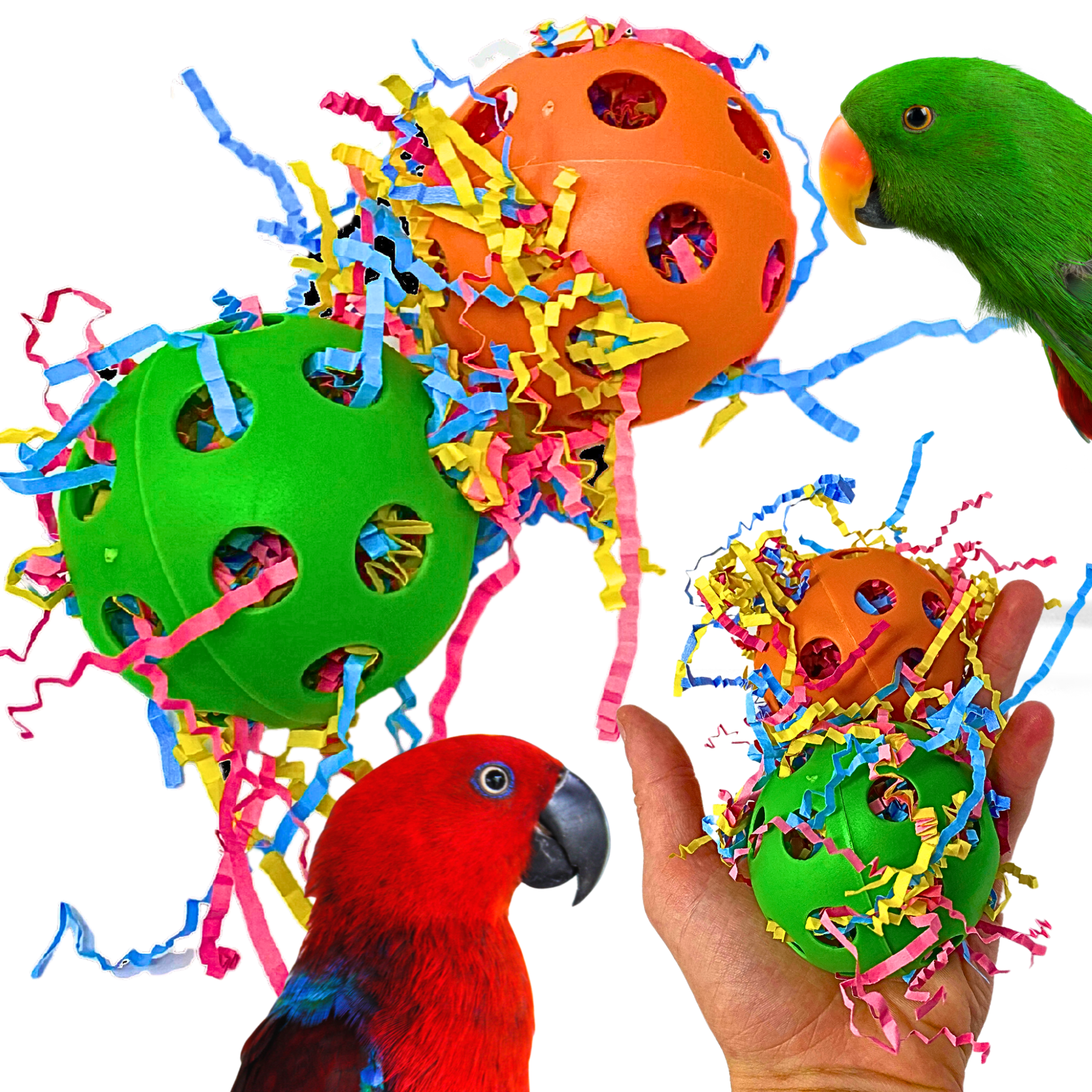 2431 Pk2 Stuffed Foraging Balls 2.75" - Bonka Bird Toys