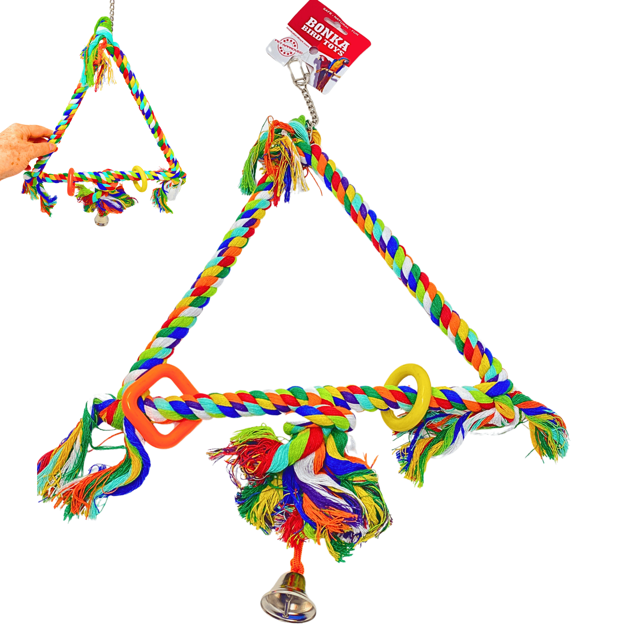 1035 Medium Rope Triangle Ring - Bonka Bird Toys