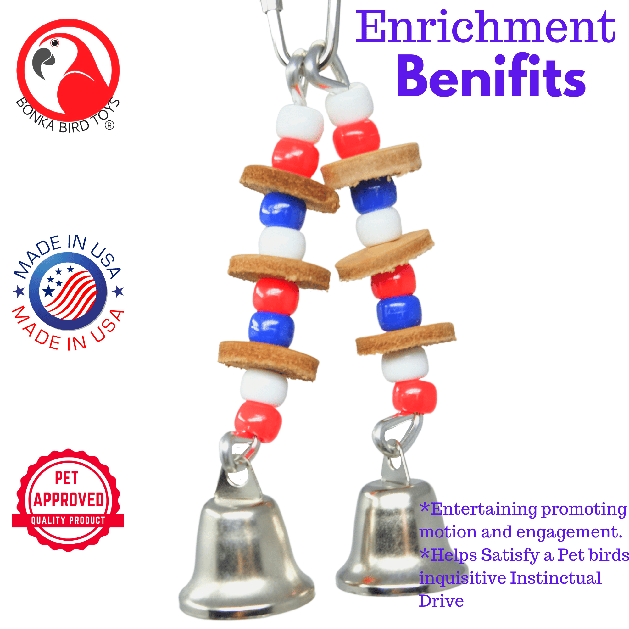 2351 Duo Leather Drop - Bonka Bird Toys