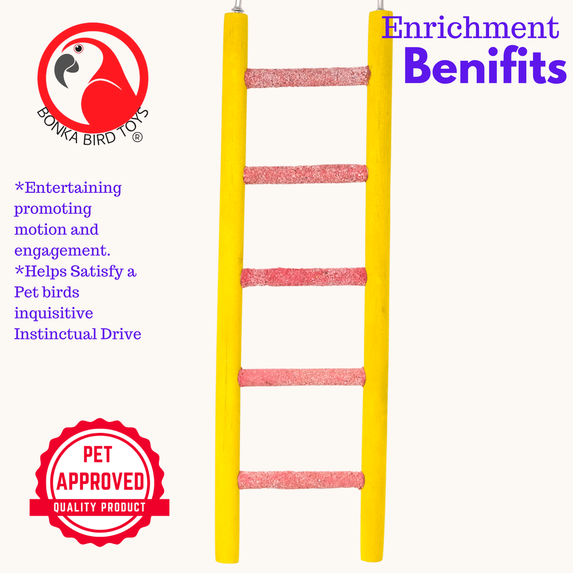 30801 X-Small 8.5" Pedi-Ladder BOGO BUNDLE BUY ONE GET ONE FREE! - Bonka Bird Toys