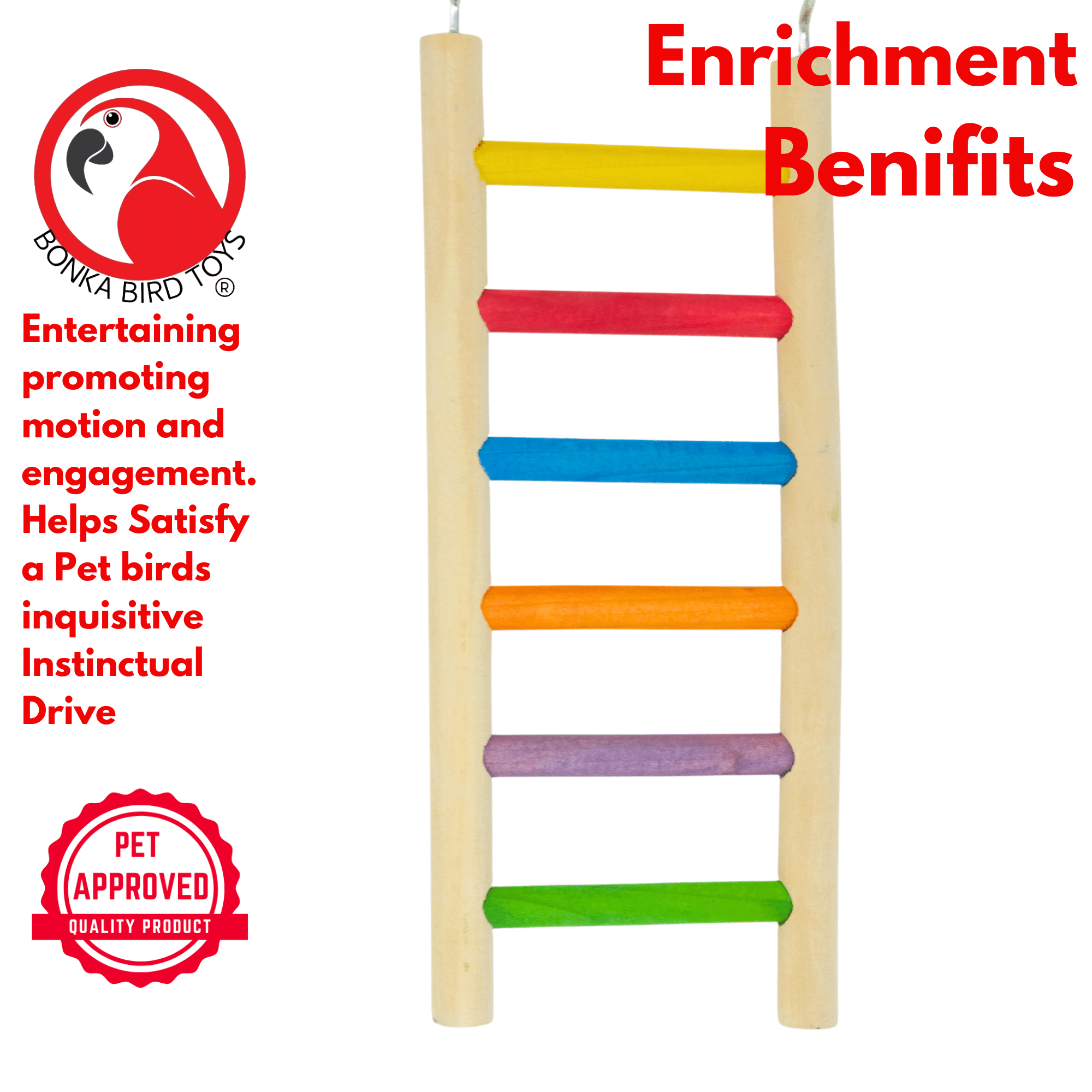 1777 Ladder 8" x 3" - Bonka Bird Toys