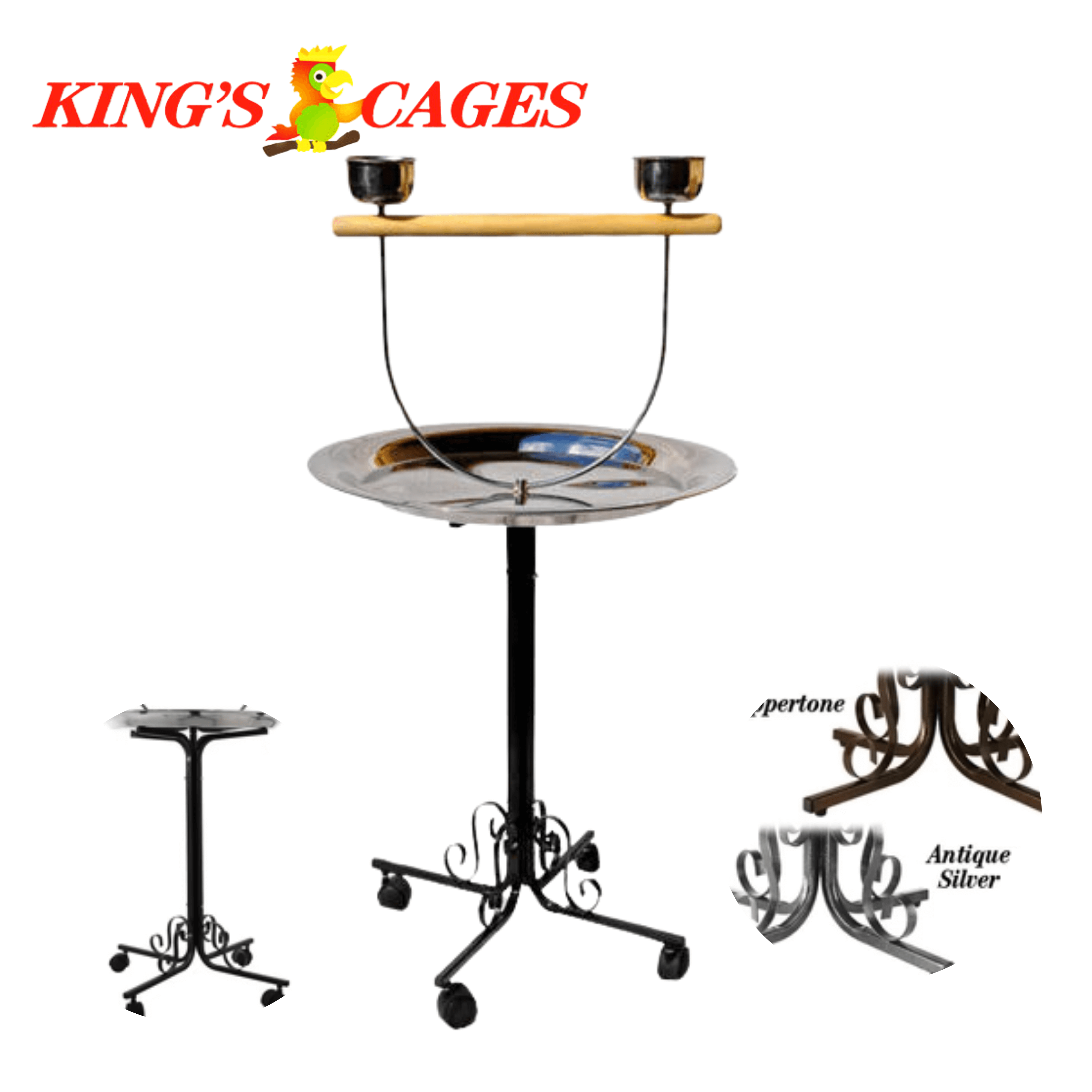 Kings Cages Metal playstand PP B72 51X28X28 - Bonka Bird Toys