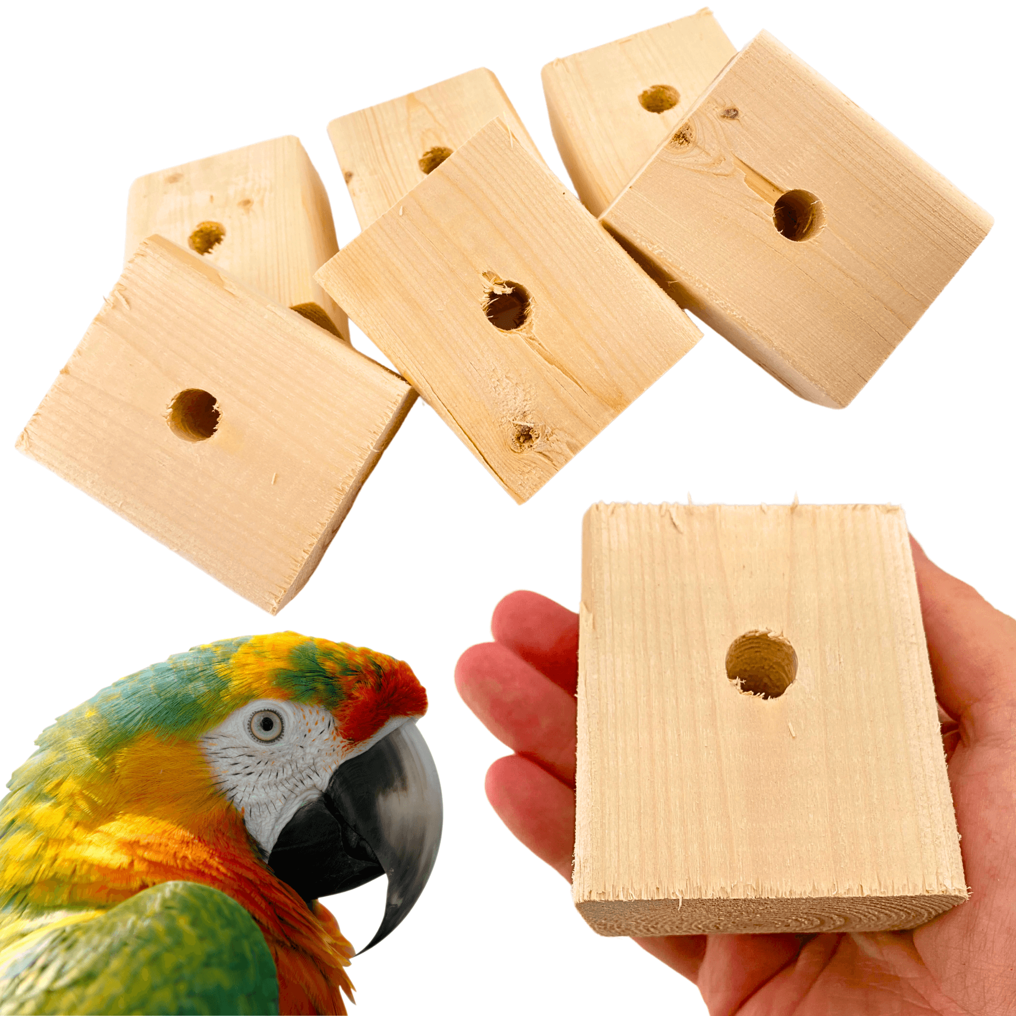 1173 Pk6 Jumbo Natural Block - Bonka Bird Toys