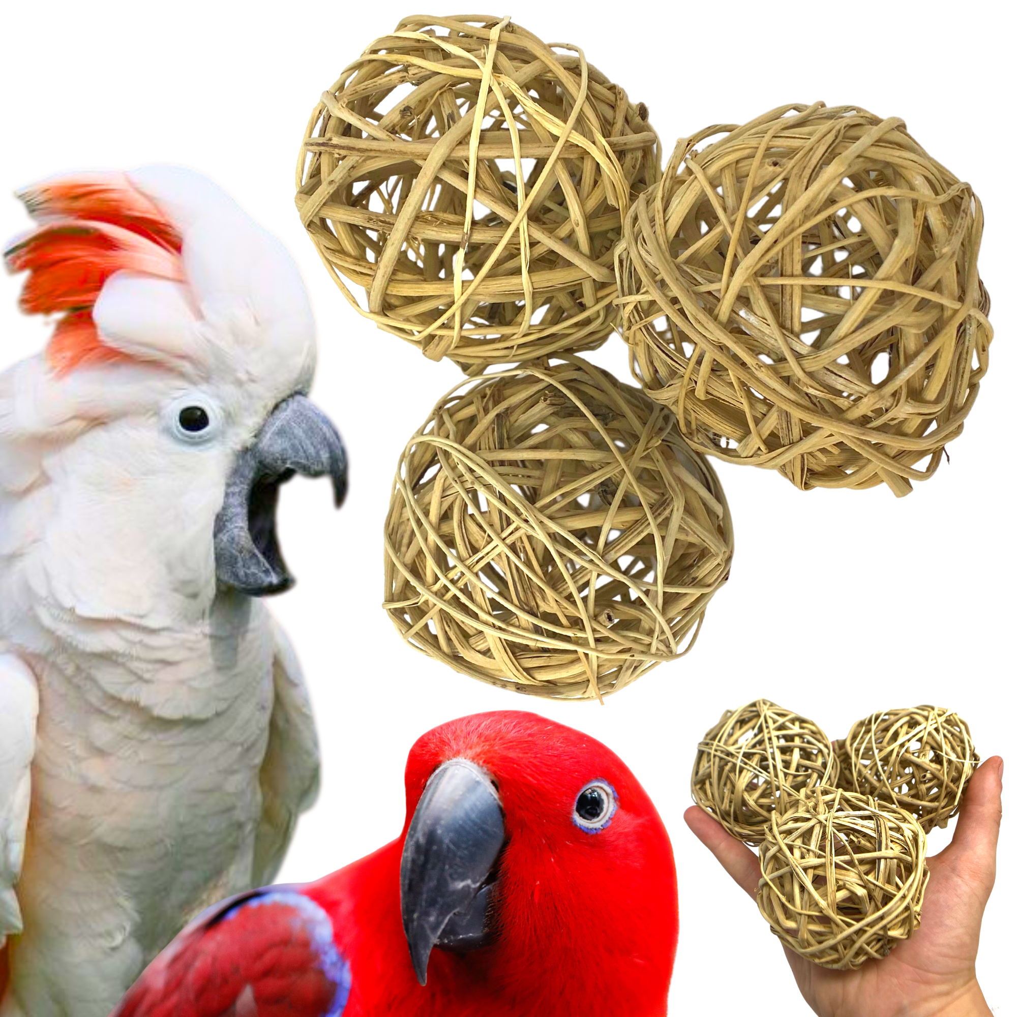 3353 Pk3 Huge Natural Vine Balls - Bonka Bird Toys