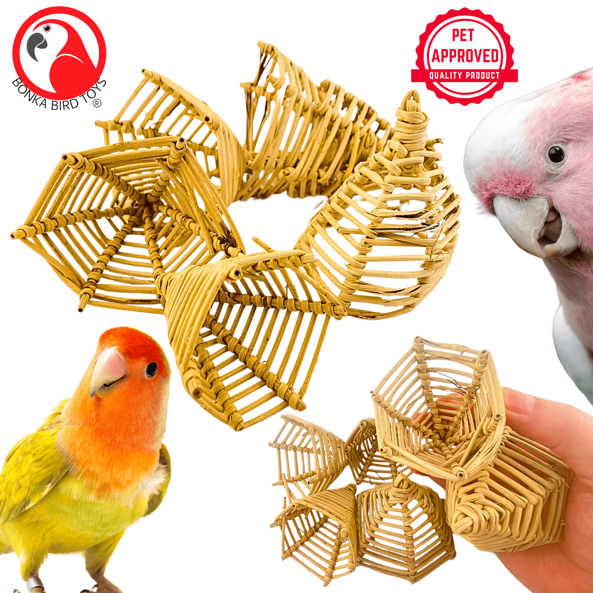 3342 Pk6 Vine Caps - Bonka Bird Toys