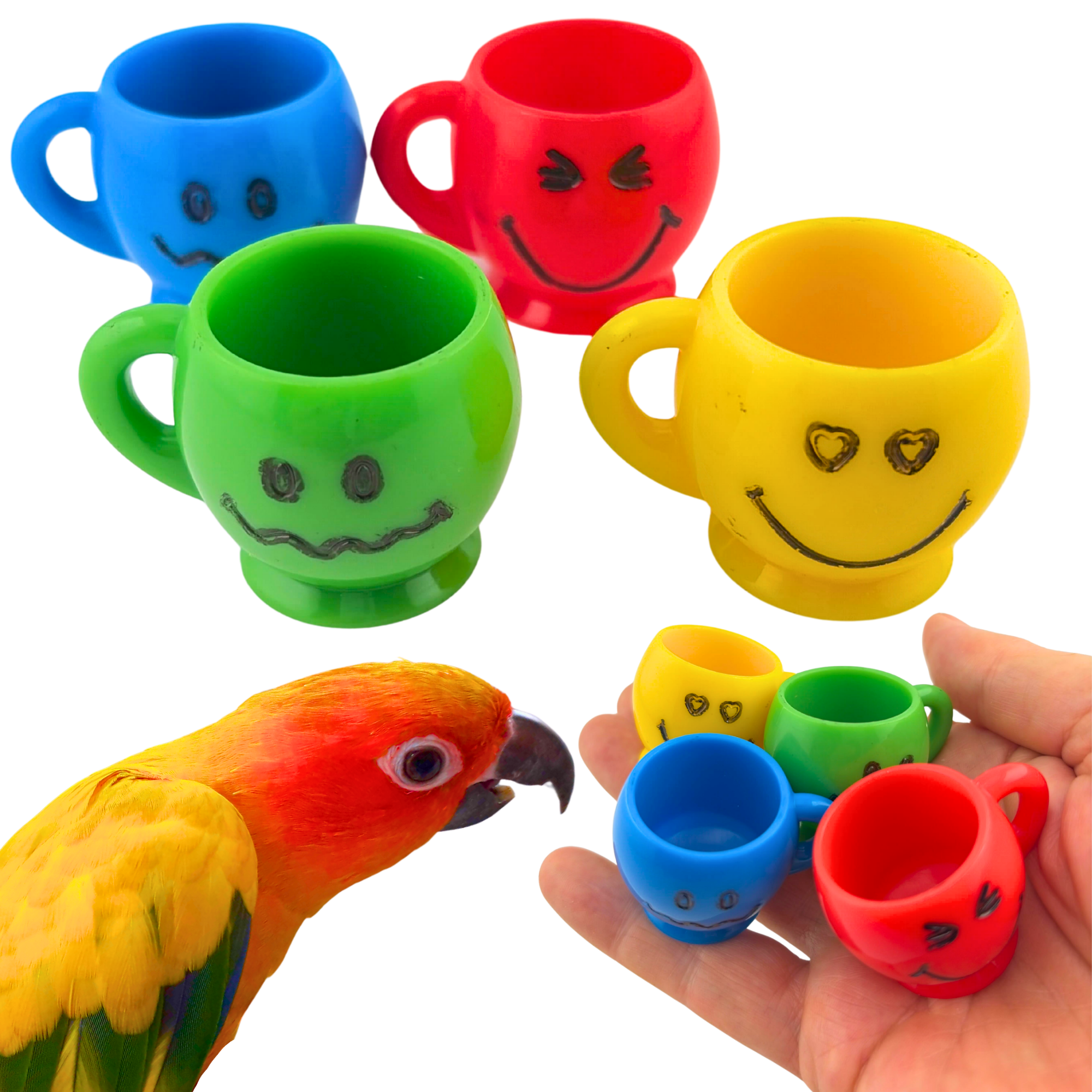 2779 Pk4 Mini Smile Mugs - Bonka Bird Toys