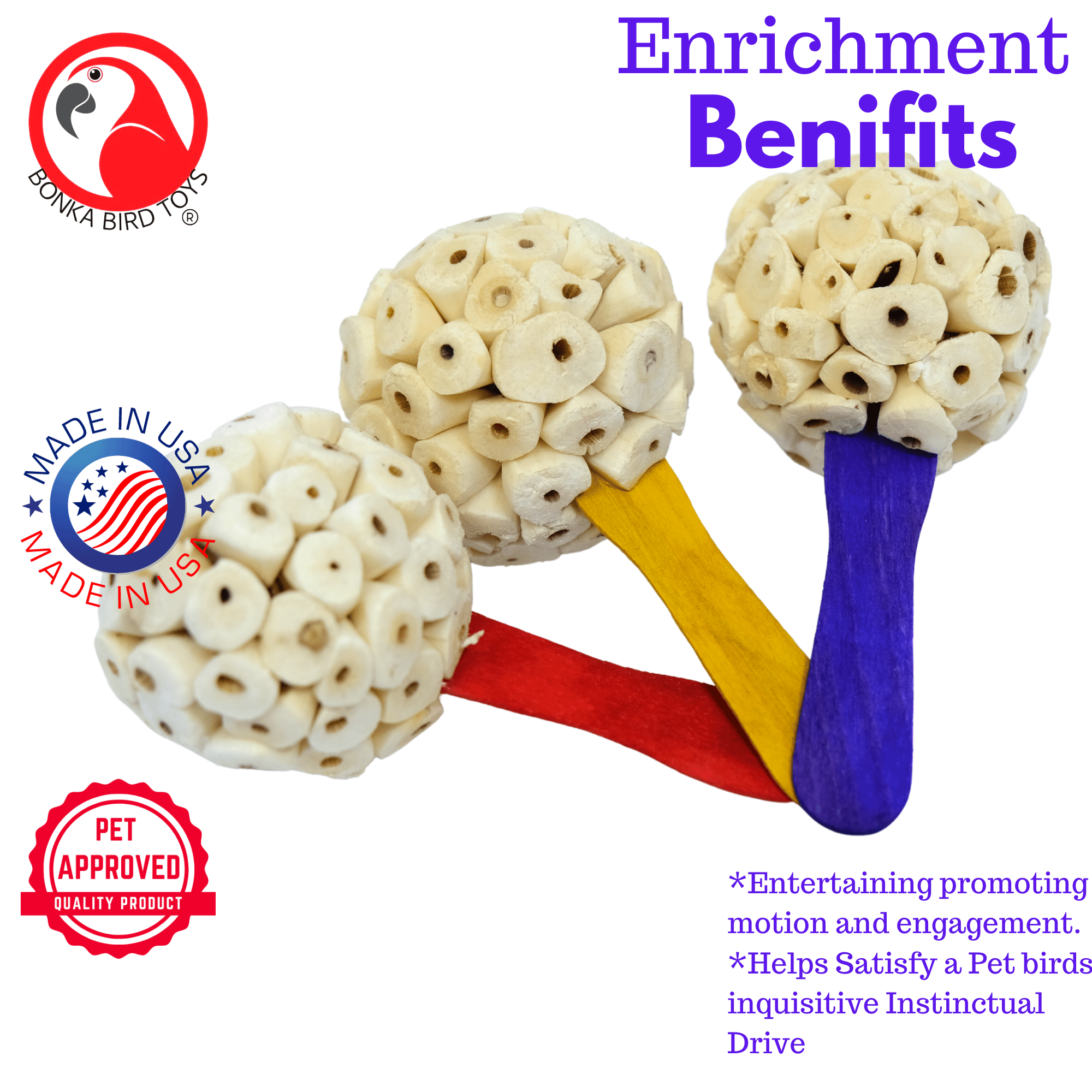 2964 PK3 Sola Pop - Bonka Bird Toys