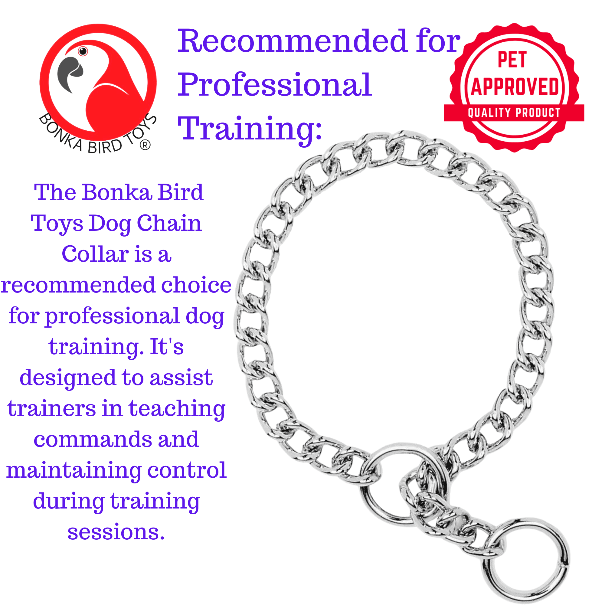Heavyweight Dog Choke Chain Collars - BOGO BUNDLE BUY ONE GET ONE FREE! - Bonka Bird Toys
