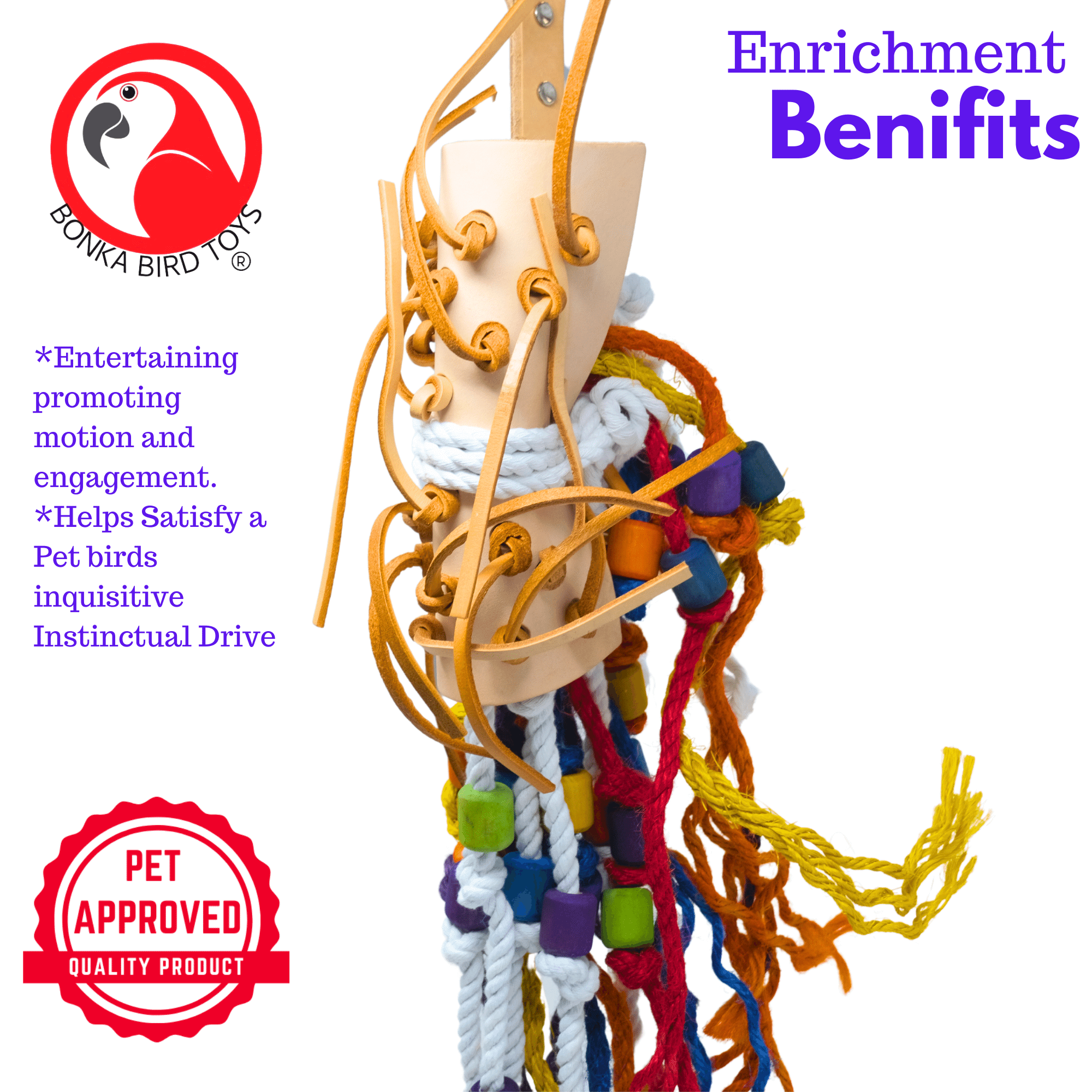 2631 Large Leather Side Saddle - Bonka Bird Toys