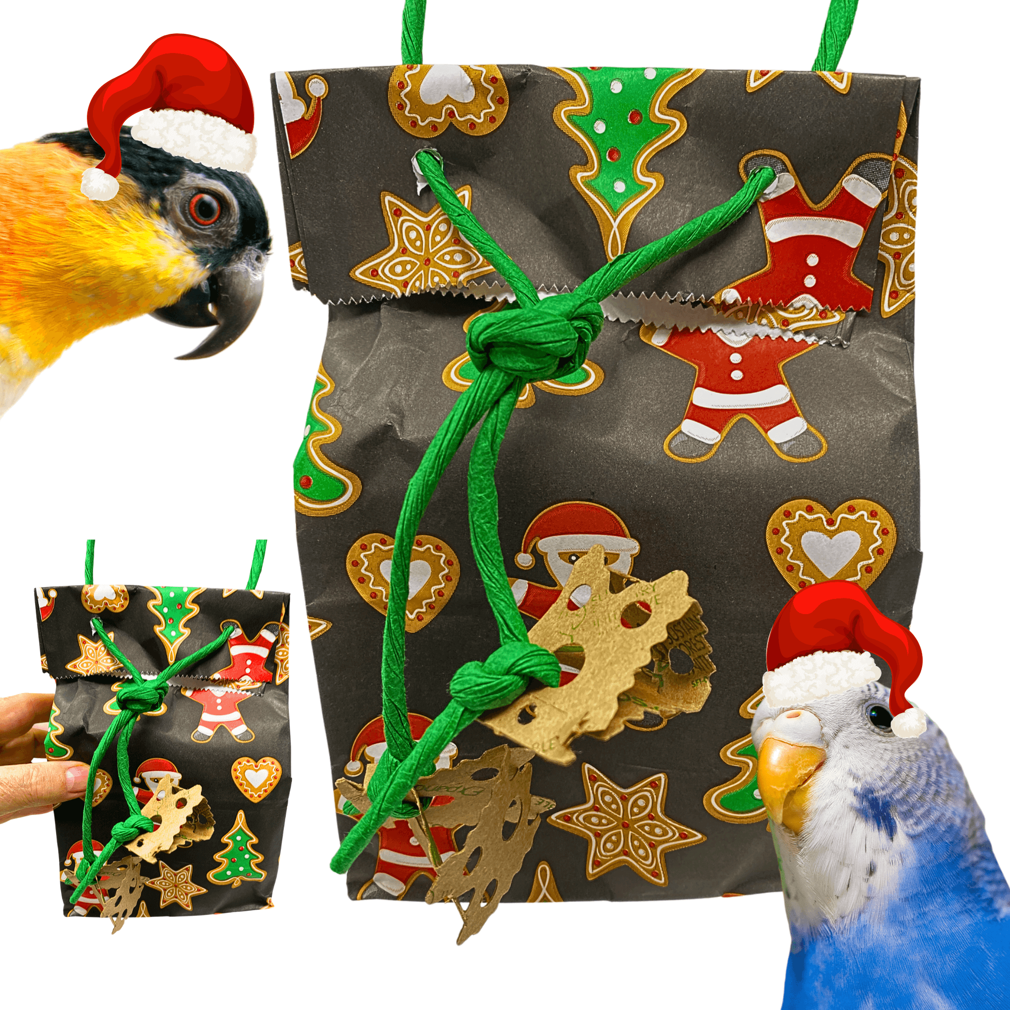 2749 Santa Christmas Treat Bag - Bonka Bird Toys